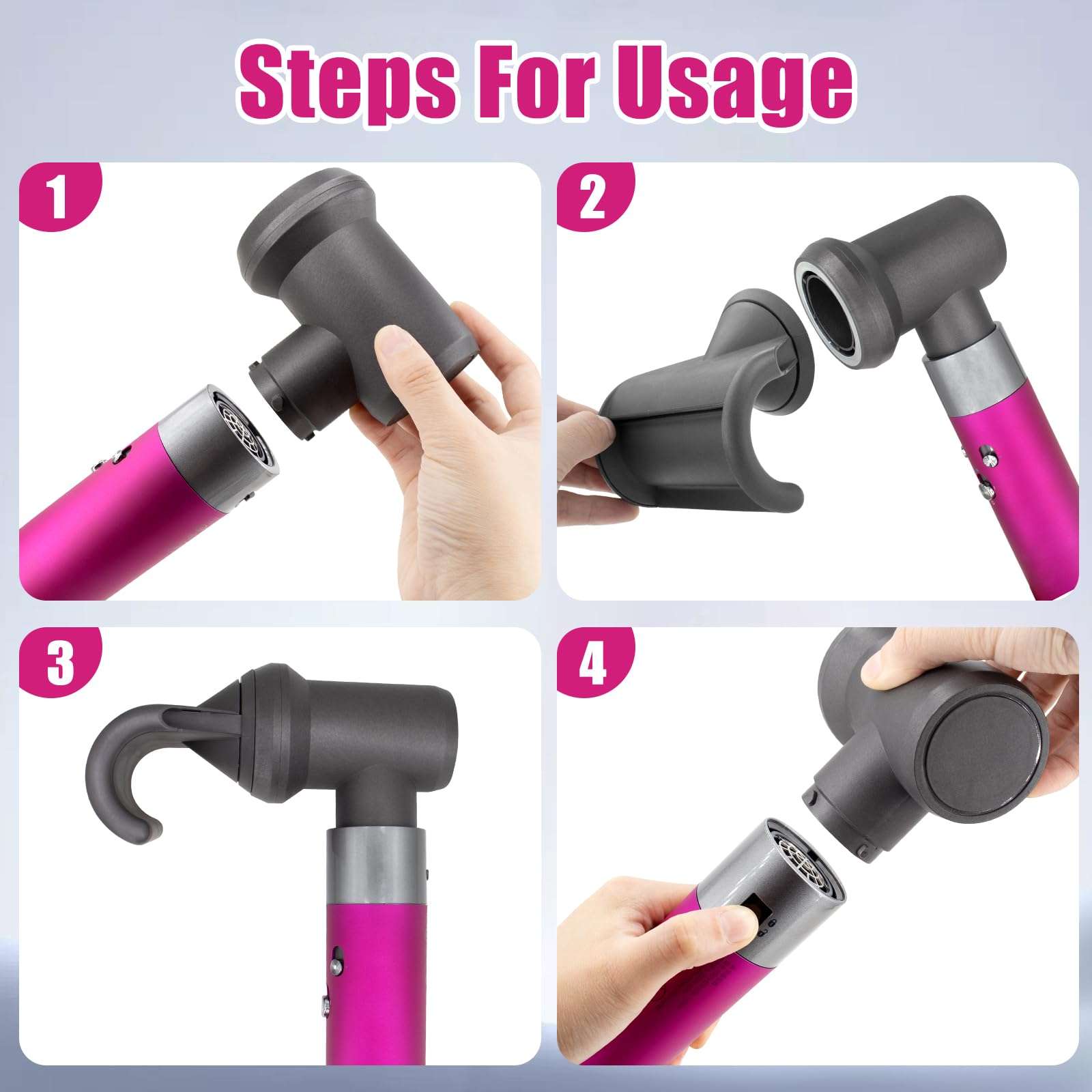Adapter and Anti-Flying Nozzle for Dyson Airwrap Styler, Attachments for Curling Iron Converting To Hair Dryer 6