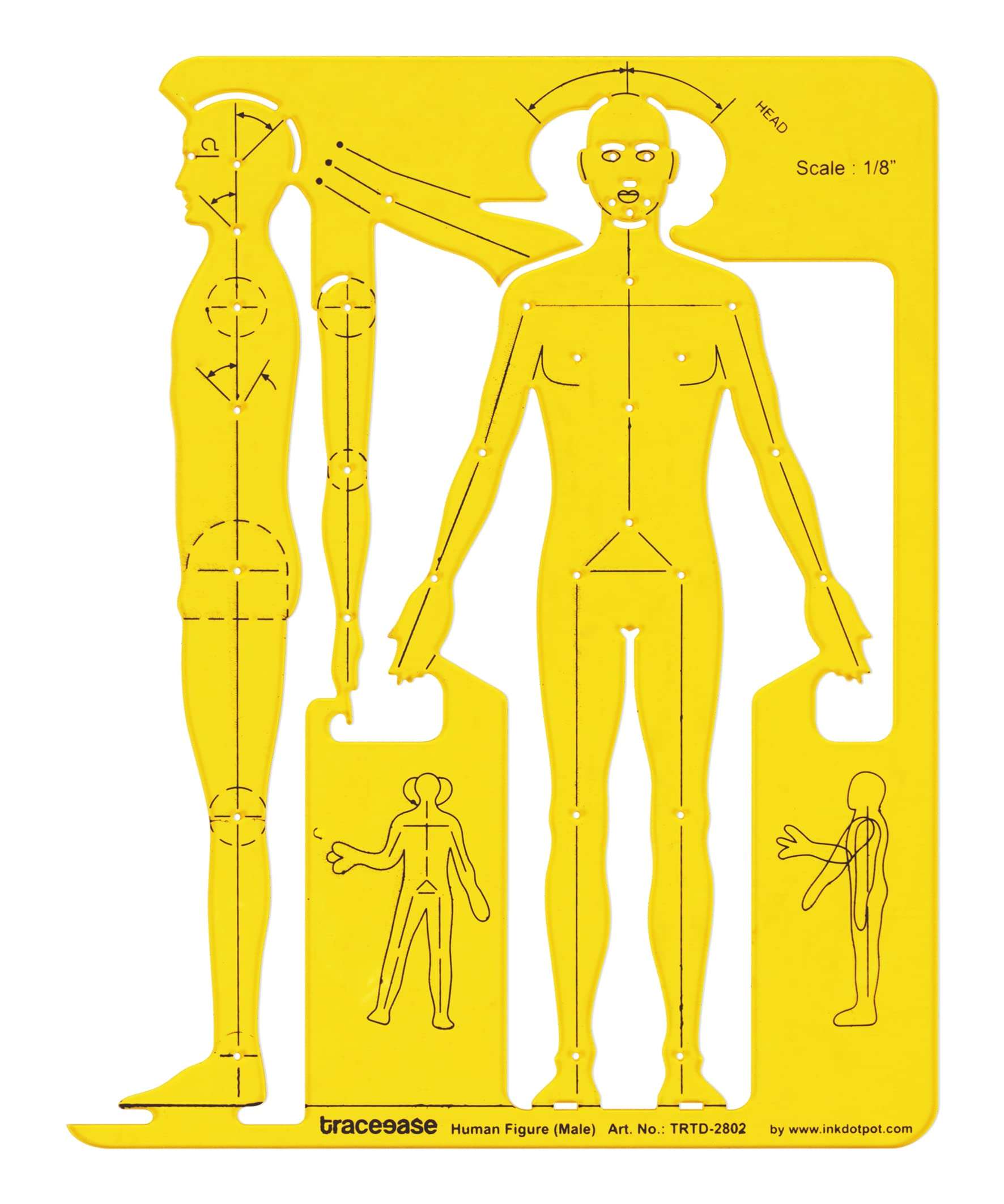 Traceease Male Human Figure Template Stencils Designer's Drafting Tools-1 Piece 1