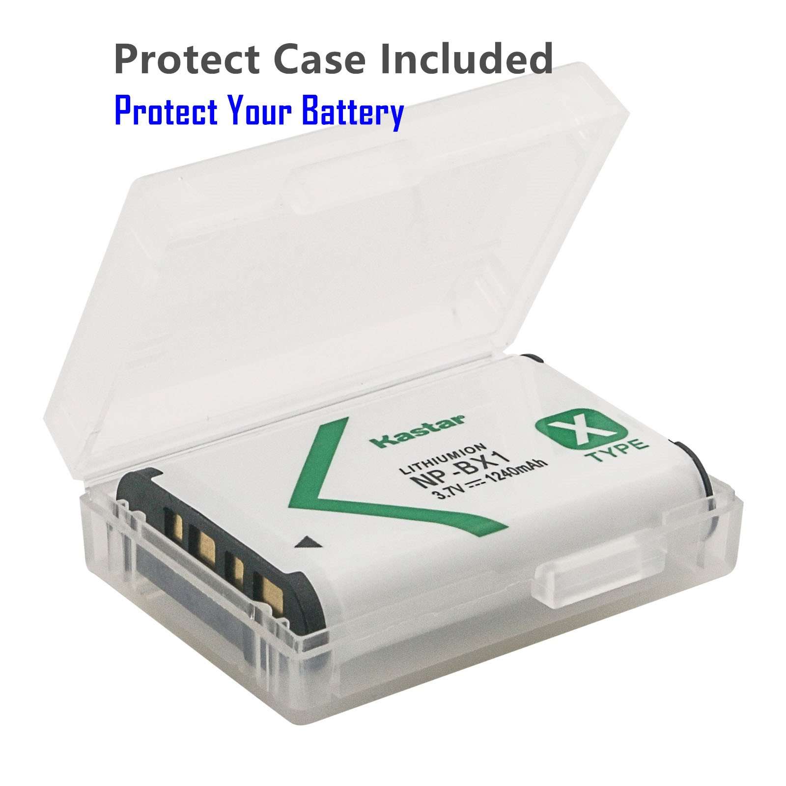 Kastar Battery (2-Pack) and Charger for Sony HDR-CX240 HDR-CX405 HDR-CX440 HDR-PJ240 HDR-PJ270 HDR-PJ405 HDR-PJ410 HDR-PJ440 Handycam Camcorder as NP-BX1 Battery 2