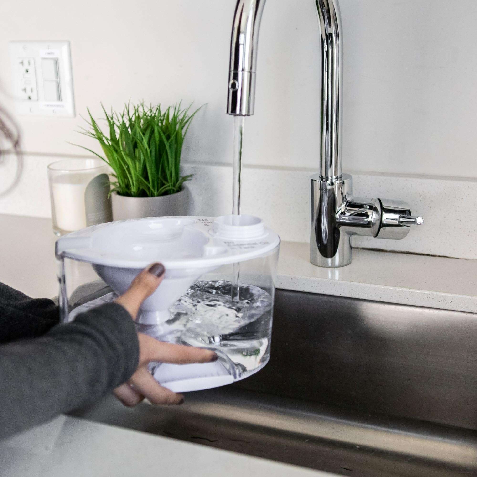 Crane Warm Mist Humidifier, Warm Mist Humidifiers For Bedroom, 1.9L Tank, Vaporizer For Congestion, Steam Humidifier, Humidifiers For Bedroom Warm Mist, Bedside Humidifier, Vapor Pad Included 6