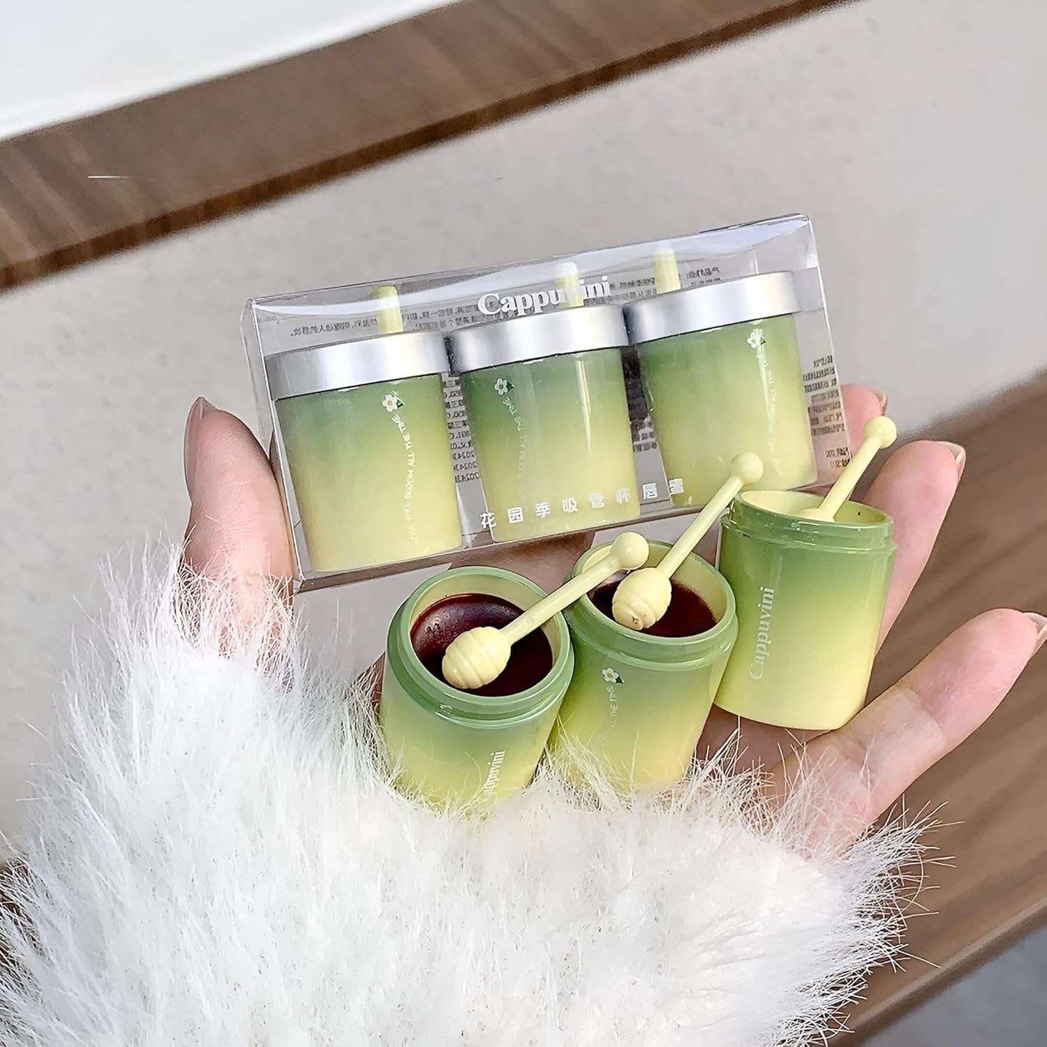 CAPPUVINI Garden Season Straw Cup Glossy Lipstick | Combo Pack Set | High Shine Non-Sticky Gloss | Liquid Lipsticks Set with Honey Dipper Applicator | Light Pink Red Wine Nude Dream Colors | Long-Lasting Lip Glaze | Moisturizing Lip for Teen Women Girls (SET-B(04,05&06), 15g) 1