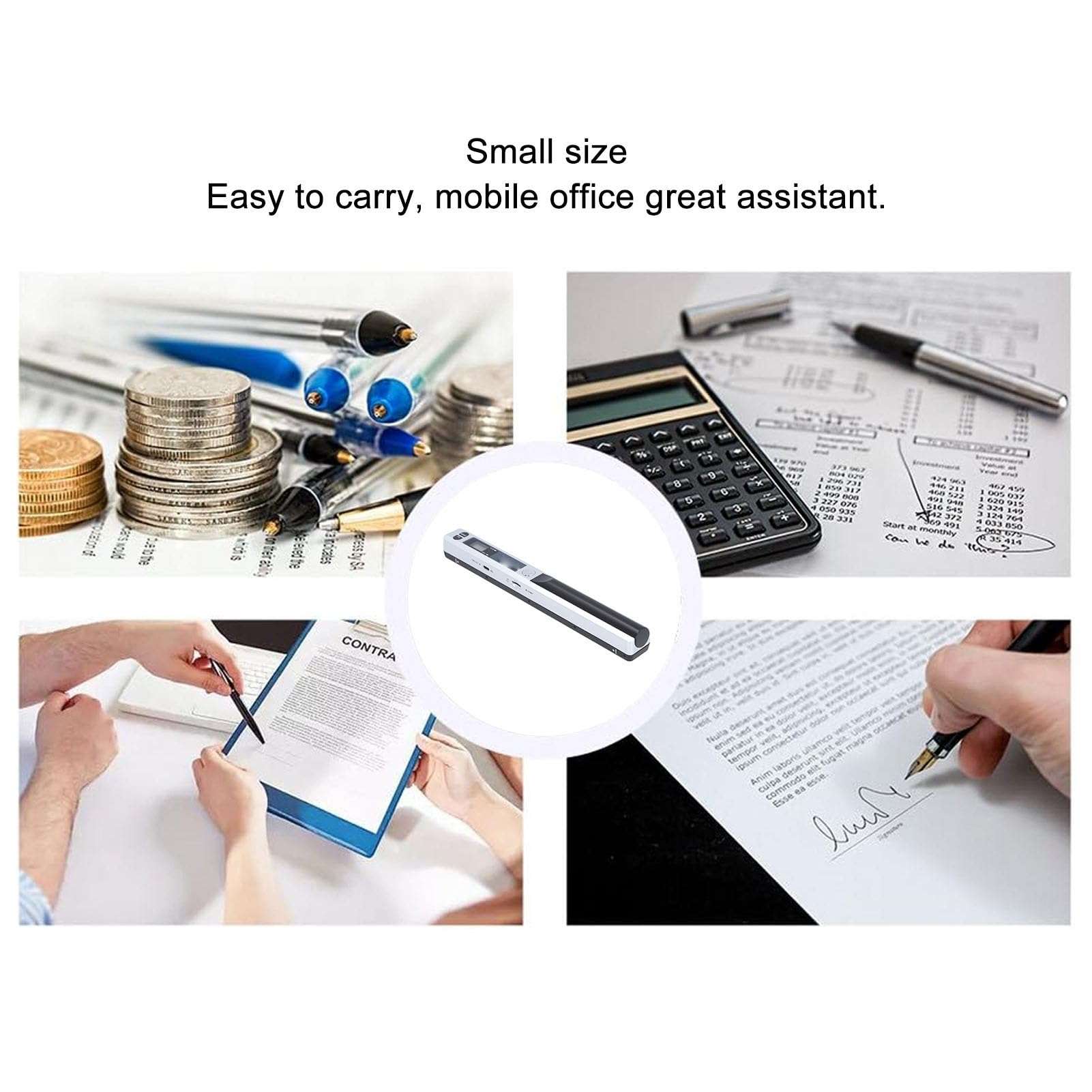 Portable Document Scanner, 900DPI Handheld Scanner for A4 Documents Pictures Pages Texts, PDF/JPG Format, USB 2.0, Colour Photo Mobile Scanner for Home Travel Office (Silver) 4