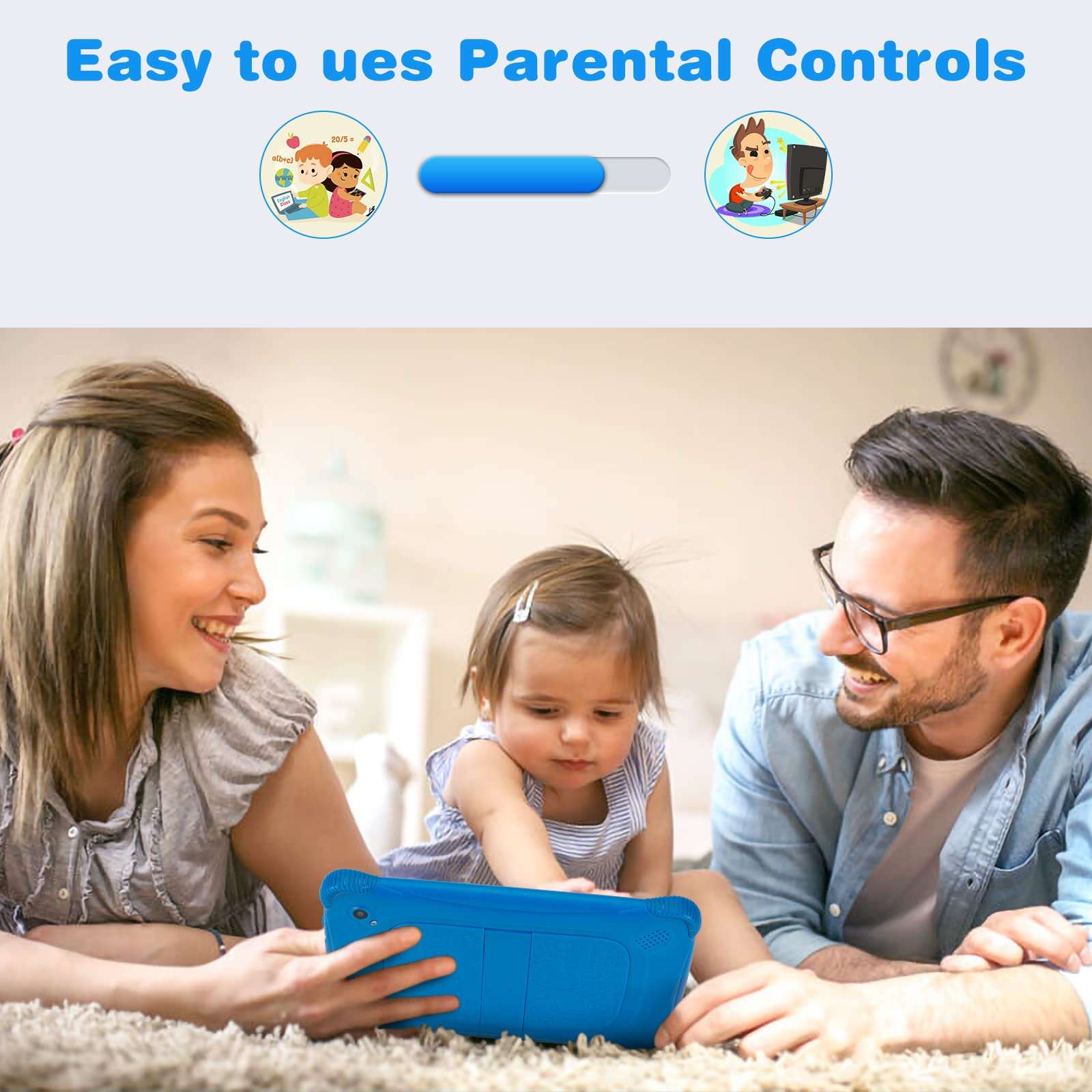 7 inch Kids Tablet, 8001280 IPS FHD Display, Android 11 Tablet PC, WiFi, Bluetooth, Dual Camera, Educational, Games, Parental Control with Kids-Tablet Case 4