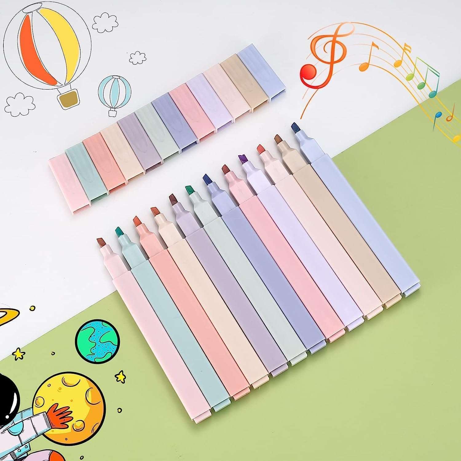 Nirvikalp Enterprise Aesthetic Cute Highlighters Bible Highlighters,Perfect for Bible Study Notes School Office 6 Pcs Aesthetic Cute Highlighters,Grip Marker,Chic Modern Minimal Pastel 4
