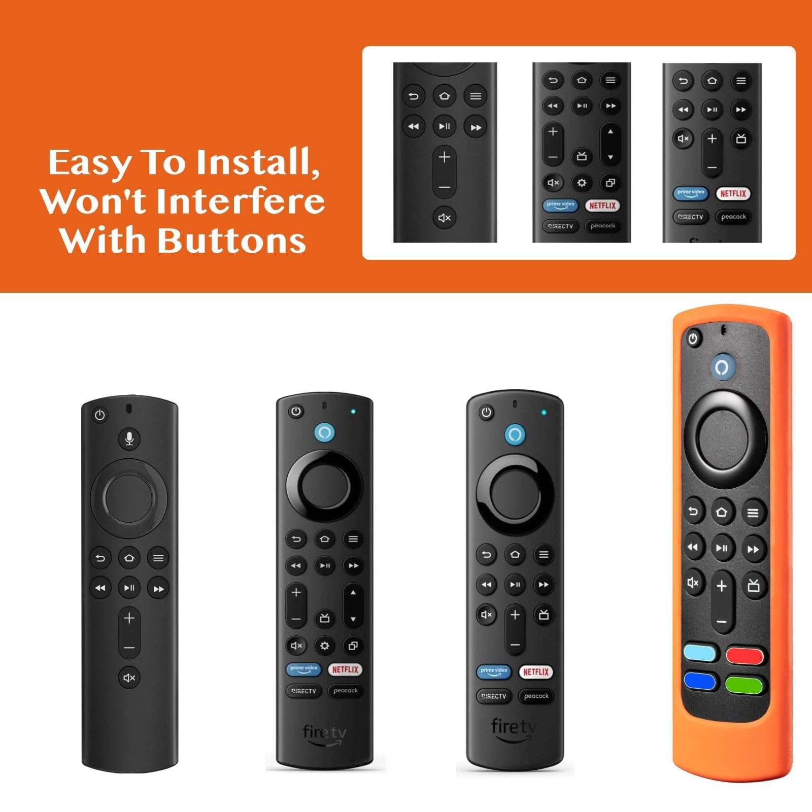Silicone Cover for Alexa Voice Remote (2nd & 3rd Gen), Shockproof Protection Compatible with Insignia, Pioneer, Firestick 4K, Toshiba Cube, Stick Lite, Omni Series (3 Pack) 3