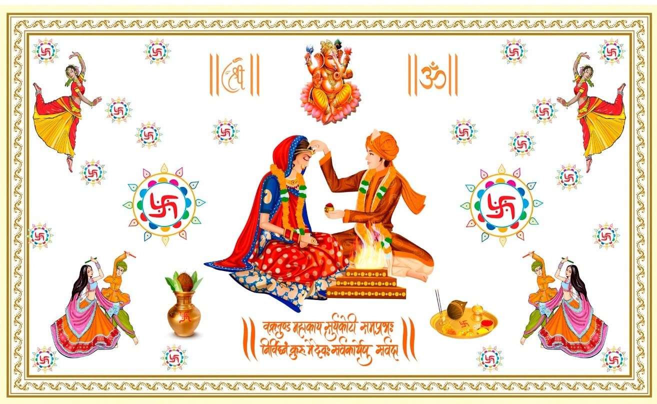 ZEONELY MART Antarpat for wedding Hindu Wedding Cloth held in Front of Groom Bride Marriage Ceremony Function, (64L X40w) inch, (115) 1