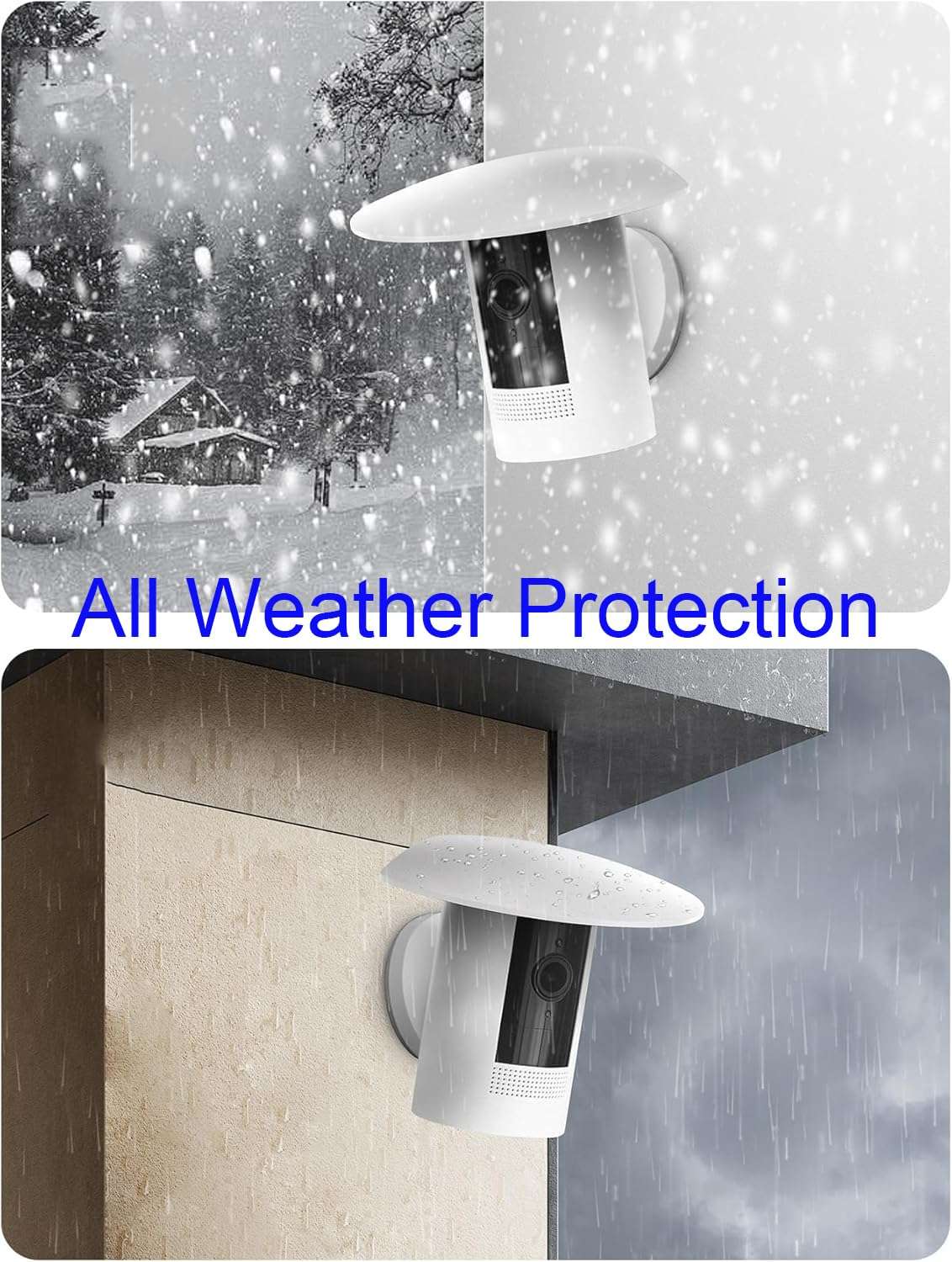Sun Rain Shade Camera Cover Compatible with Ring Outdoor Cam Plus/ Ring Stick Up Cam Battery/ Plug-In, Camera Shield Protective Case for Resistant UV, Weatherproof, Easy to Install (White) 6