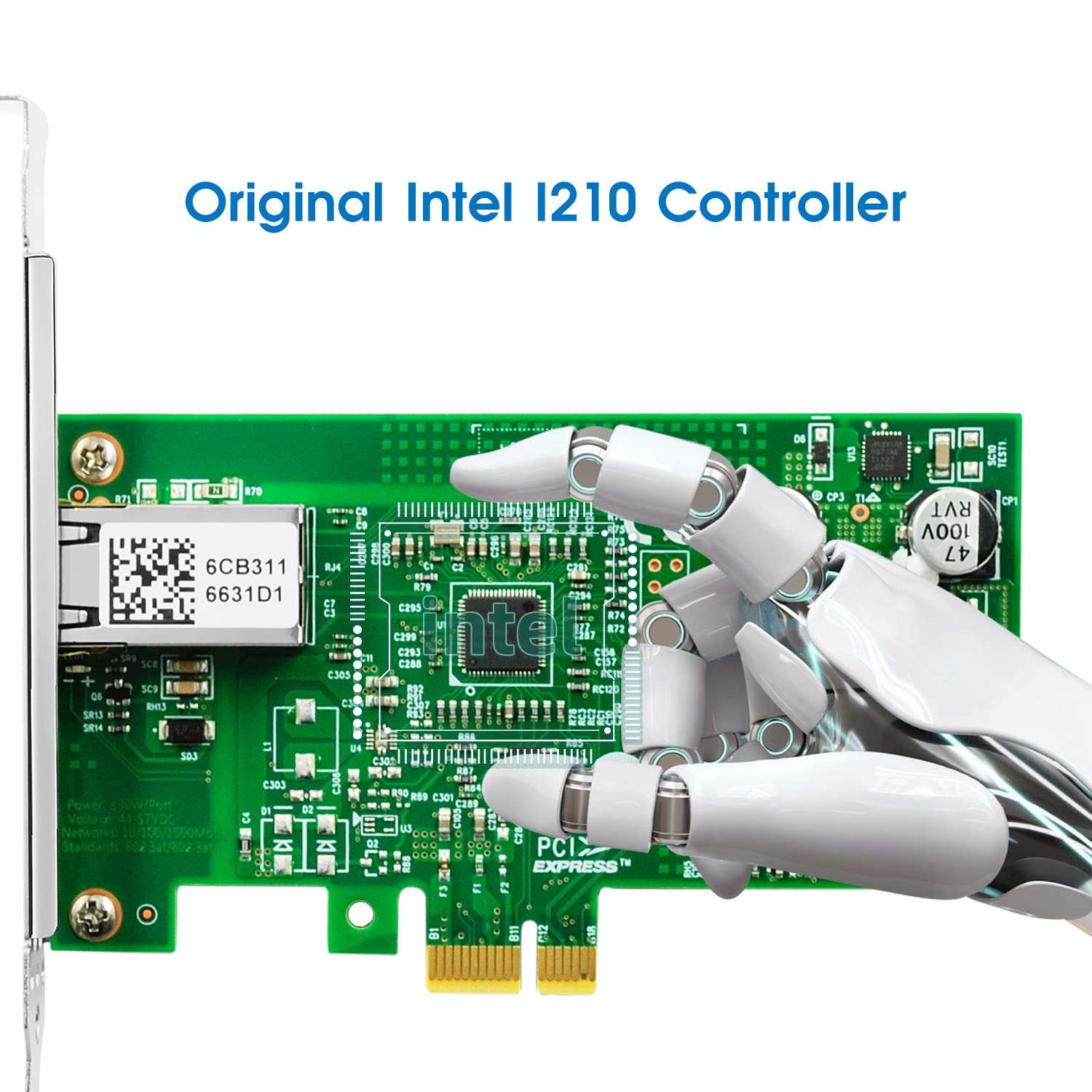 10/100/1000Mbps GigE Interface Card 802.3at Single-Port RJ45 Gigabit PoE+ Network Card Based on Intel I210 Chip, PCI-E Ethernet LAN Adapter, PCI Express X1 Gigabit Vision Frame Grabber Card 5