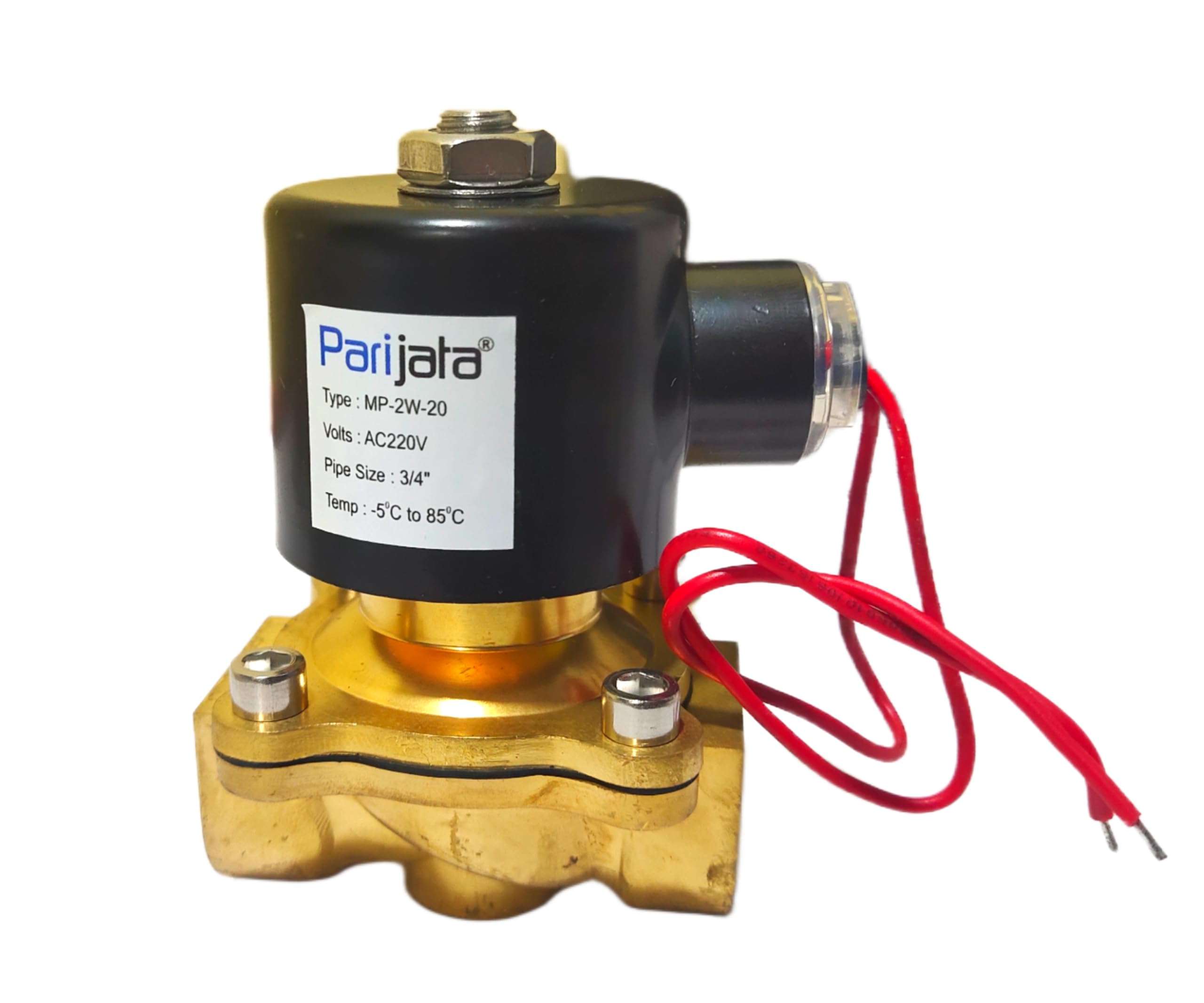 Parijata Brass AC220V Water/Air Closed Brass Electric Solenoid Valve Water Air Fuels, pipe size 3/4"x3/4" 6