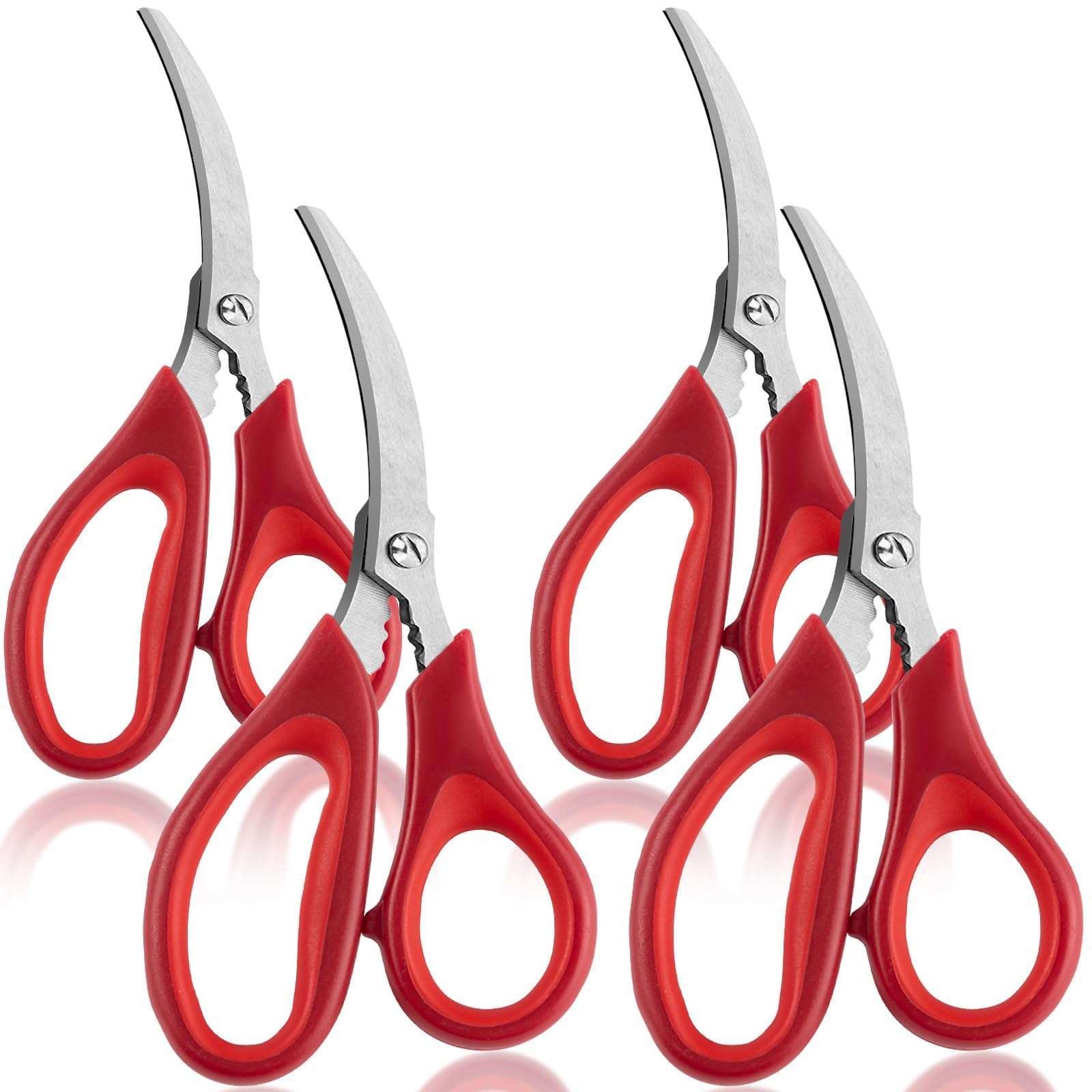 Kitchen Seafood Scissors for Crab Legs, 4 Pack Crab Leg Scissors Lobster Shell Cracker, Lobster Shrimp Crayfish Crawfish Scissors Fish Scissors, Seafood Crab Legs Crackers and Tools 1