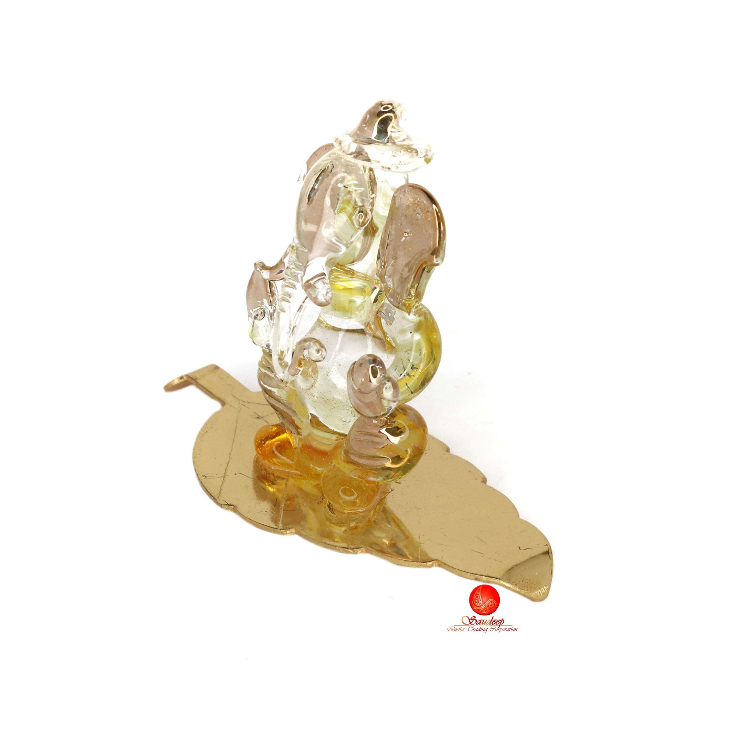 SAUDEEP INDIA Lord Ganpati/Ganesha Idol for Car Dashboard, Desk, Office Table | Beautiful Ganesh Car Dashboard Idol Figurine Showpiece Sculpture (Size:7x8 cm) 4