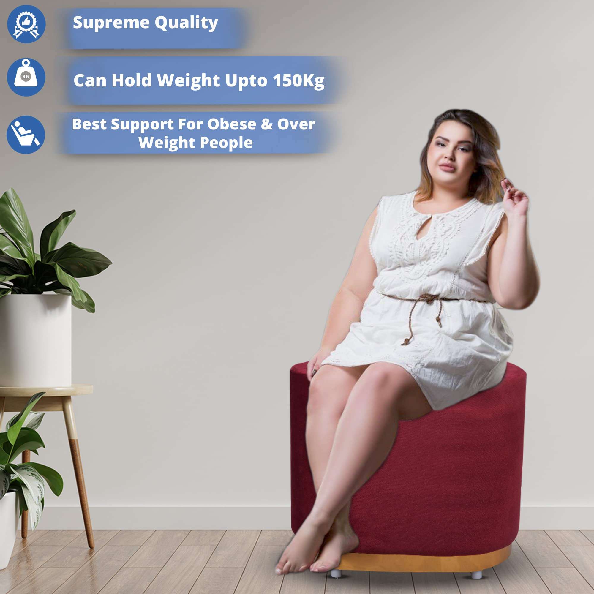 Nirwana Homes Ottoman Stool for Living Room , Balcony , Dressing , Office , footrest , Easy to use Everywhere for Better Comfort Zone. 4