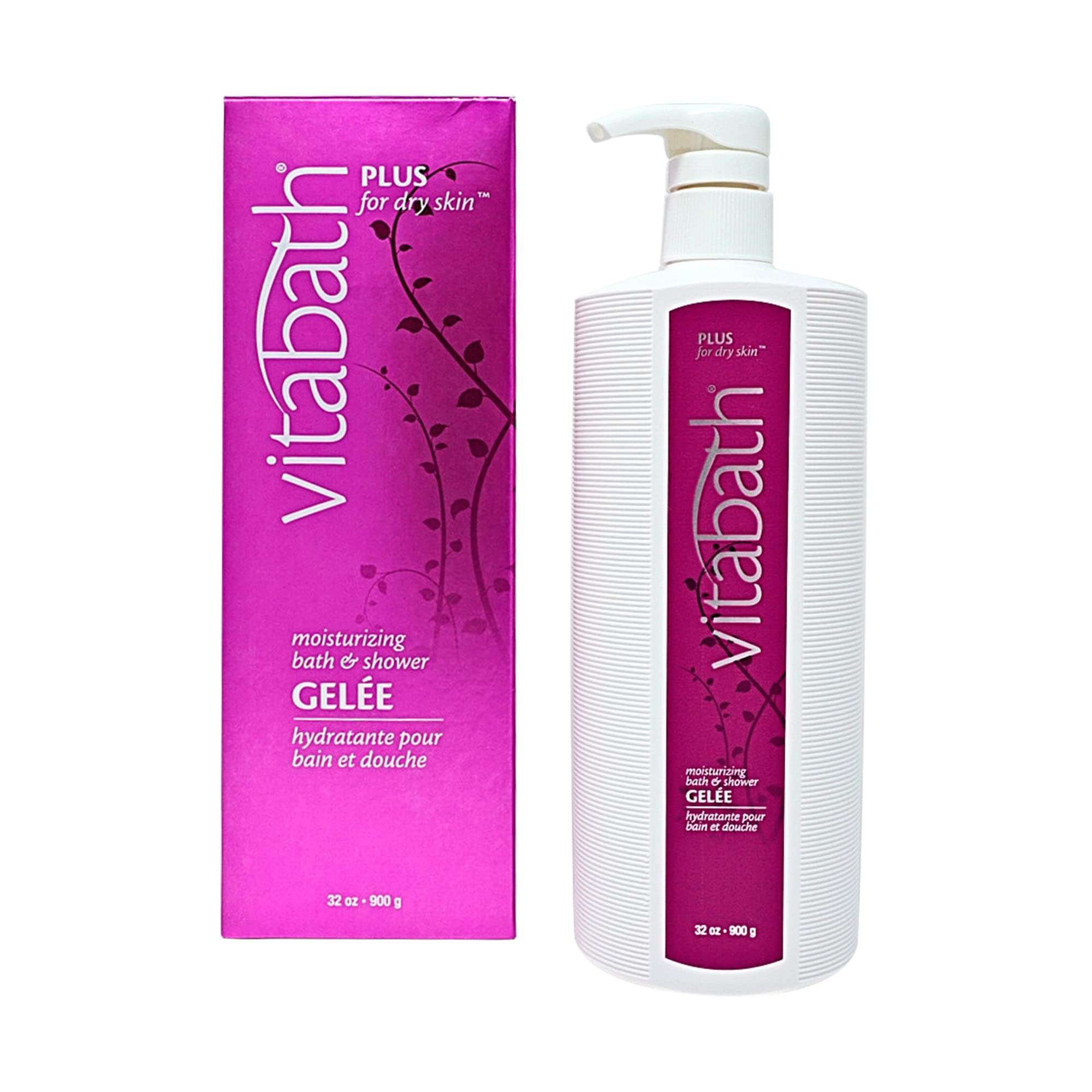 Vitabath Plus For Dry Skin Moisturizing Bath & Shower Gel Wash Replenishing Oils Deeply Hydrate & Soothe Dryness, Body Cleanser, Skin Restore & Foaming Gelee Bath - 32 oz 2