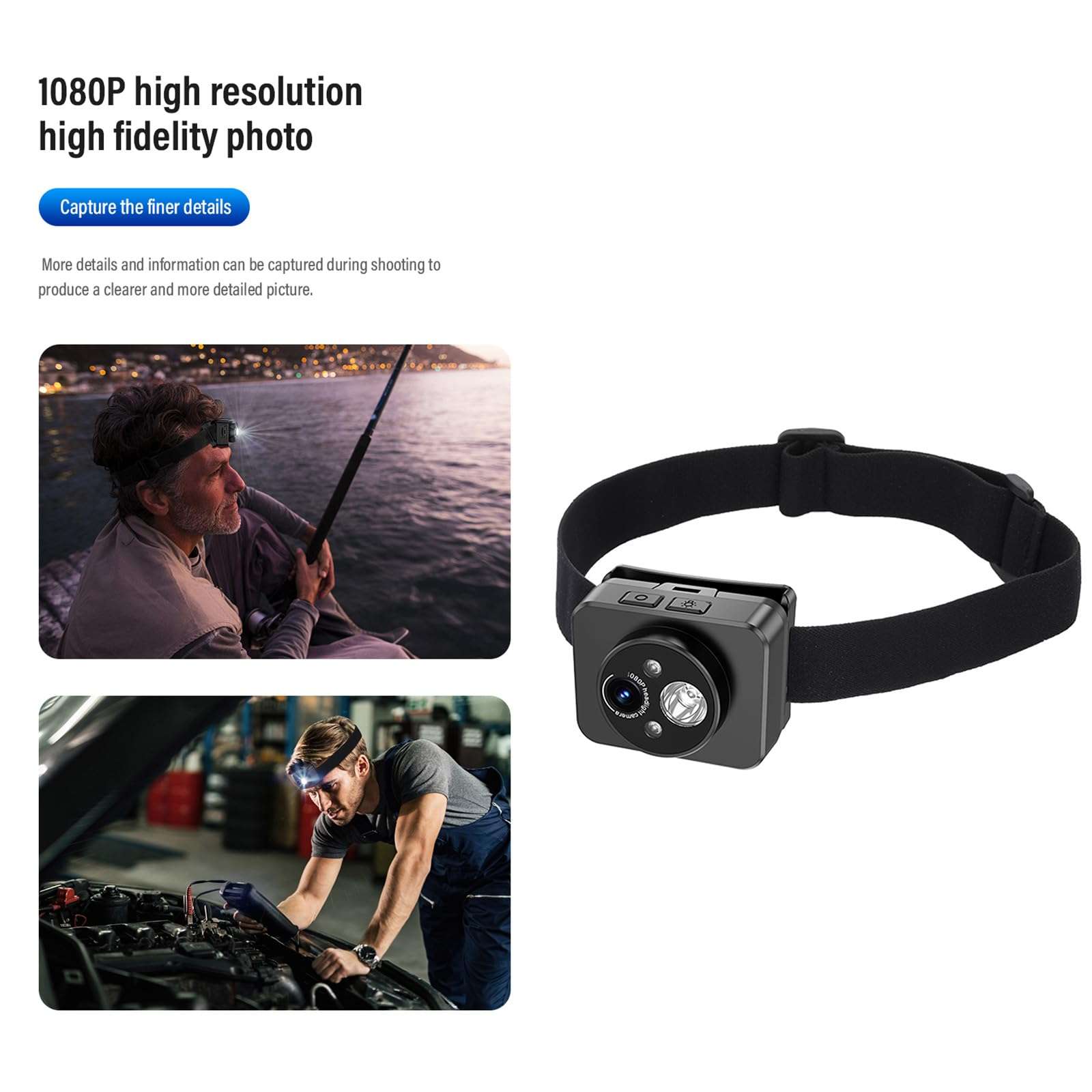 Head Mounted Camera Sports Recorder with 120° Wide Angled and Night for Motorcycling and Shots 3