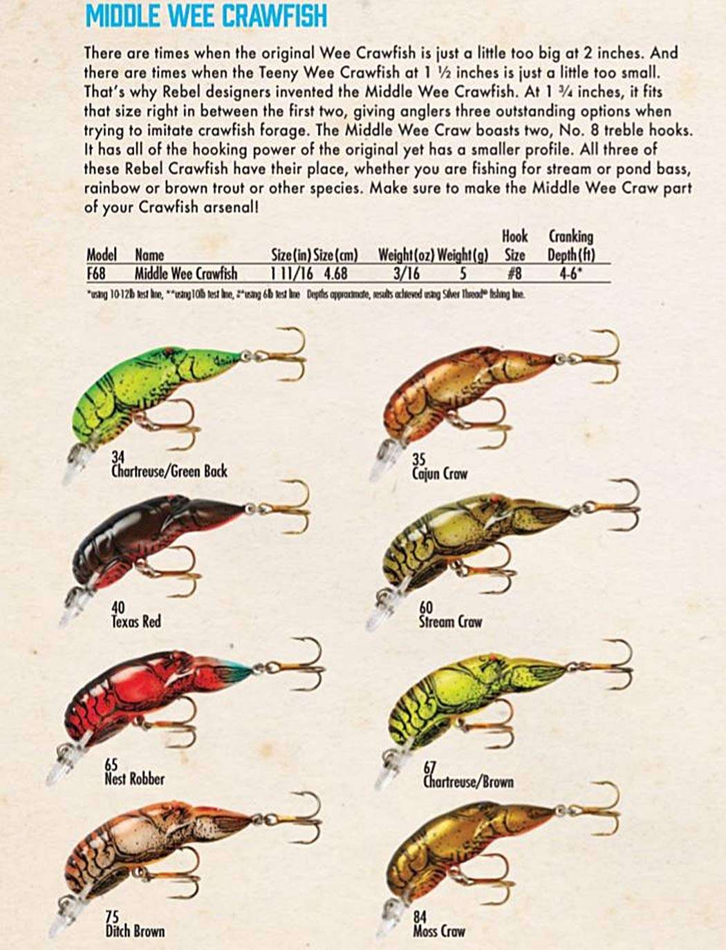 Rebel Crawfish-Stream Craw, One Size 3