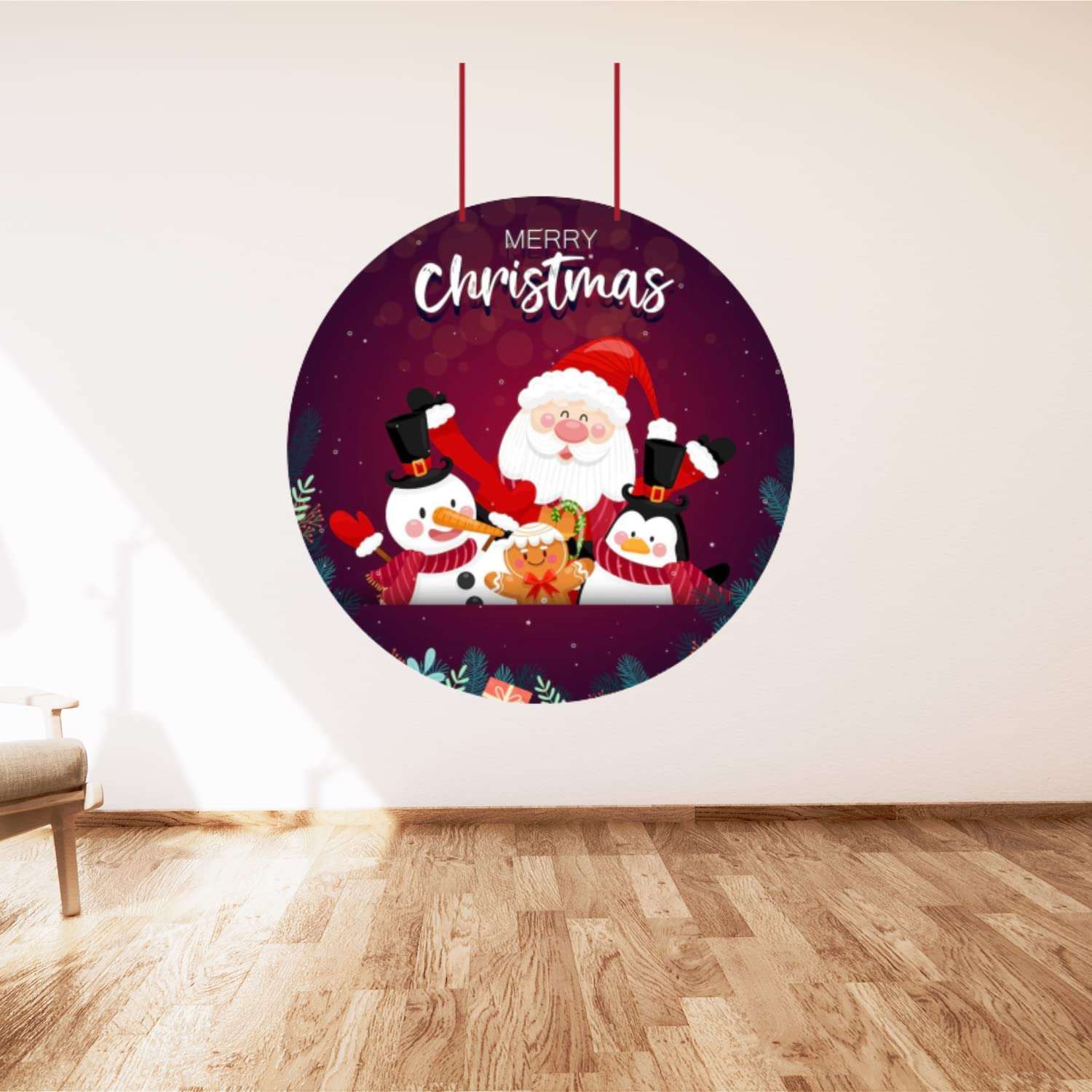 Webelkart® Premium Welcome Merry Christmas Santa Clues Family Printed Wall Hanging/Door Hanging for Home and Christmas Decorations Items| Welcome Wall Hanging (10 Inches) 6