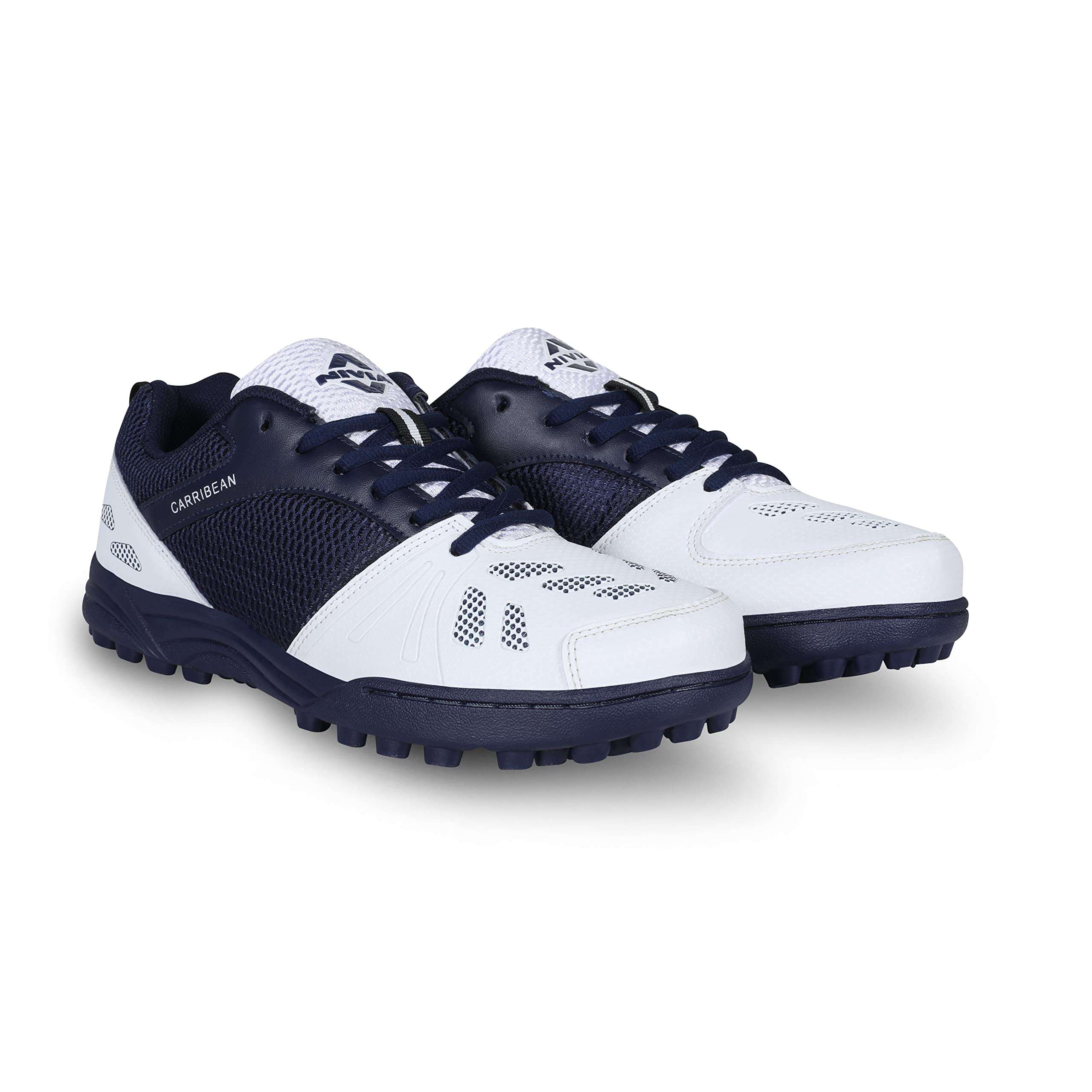 Nivia Caribbean Cricket Shoes (NIVIA22909) (White Blue) - 9 UK for Men 5