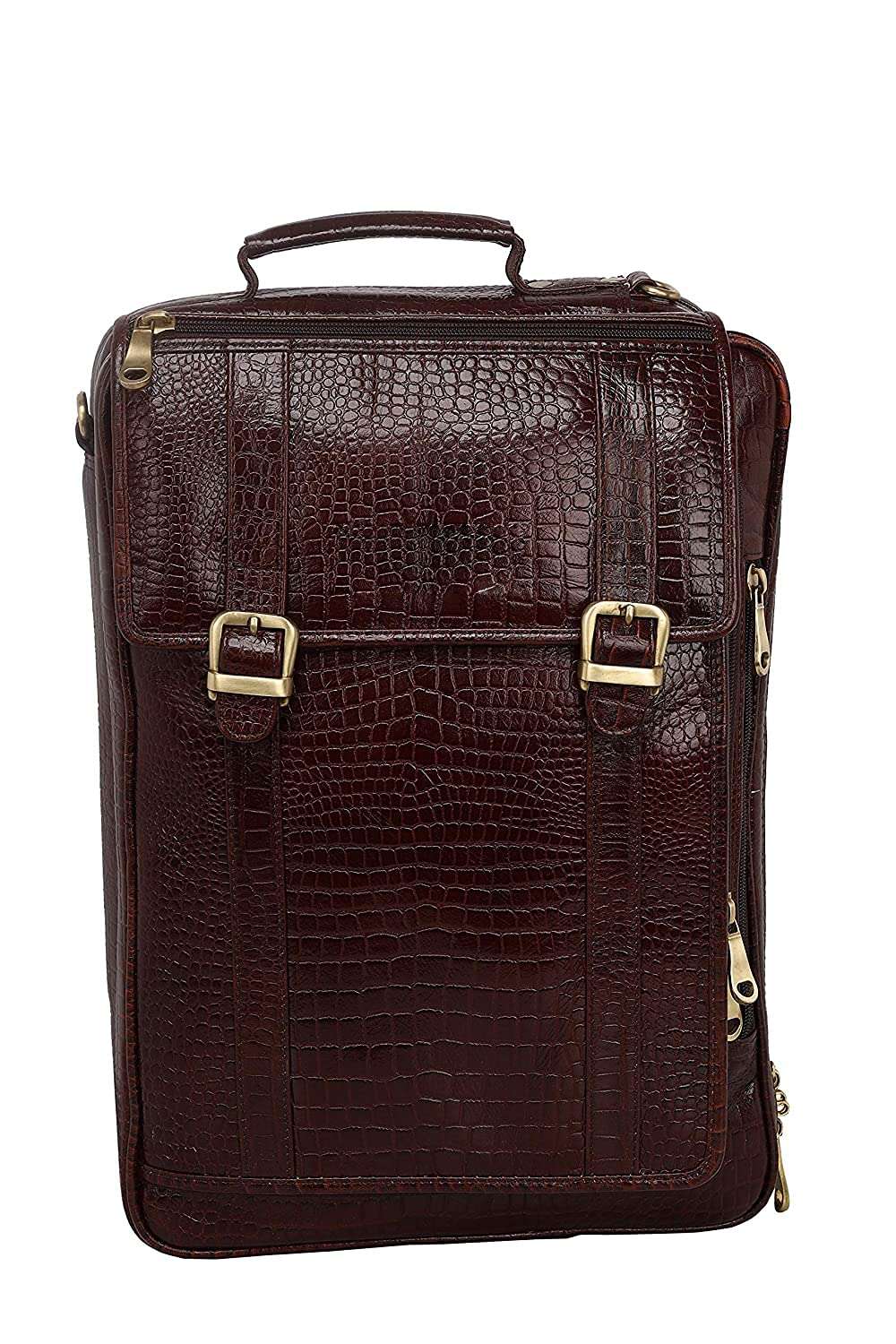 C COMFORT Genuine Leather Shoulder Bags for Men Multipurpose Business Laptop Backpack Bag MacBook NoteBook Upto 16 Inch | Handbags with Shoulder Straps | 2 Main Compartment | (Brown*) 3