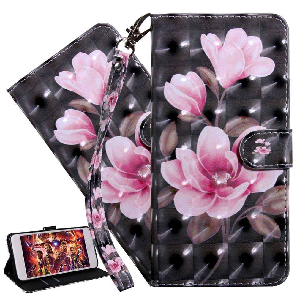 ISADENSER Galaxy A21 Case Samsung Galaxy A21 Cover 3D Cute Animals PU Leather Flip Notebook Wallet Case Magnetic Stand Card Slot Flip Folio Bumper Case for Samsung Galaxy A21 3D Art Rose Flower BX 1