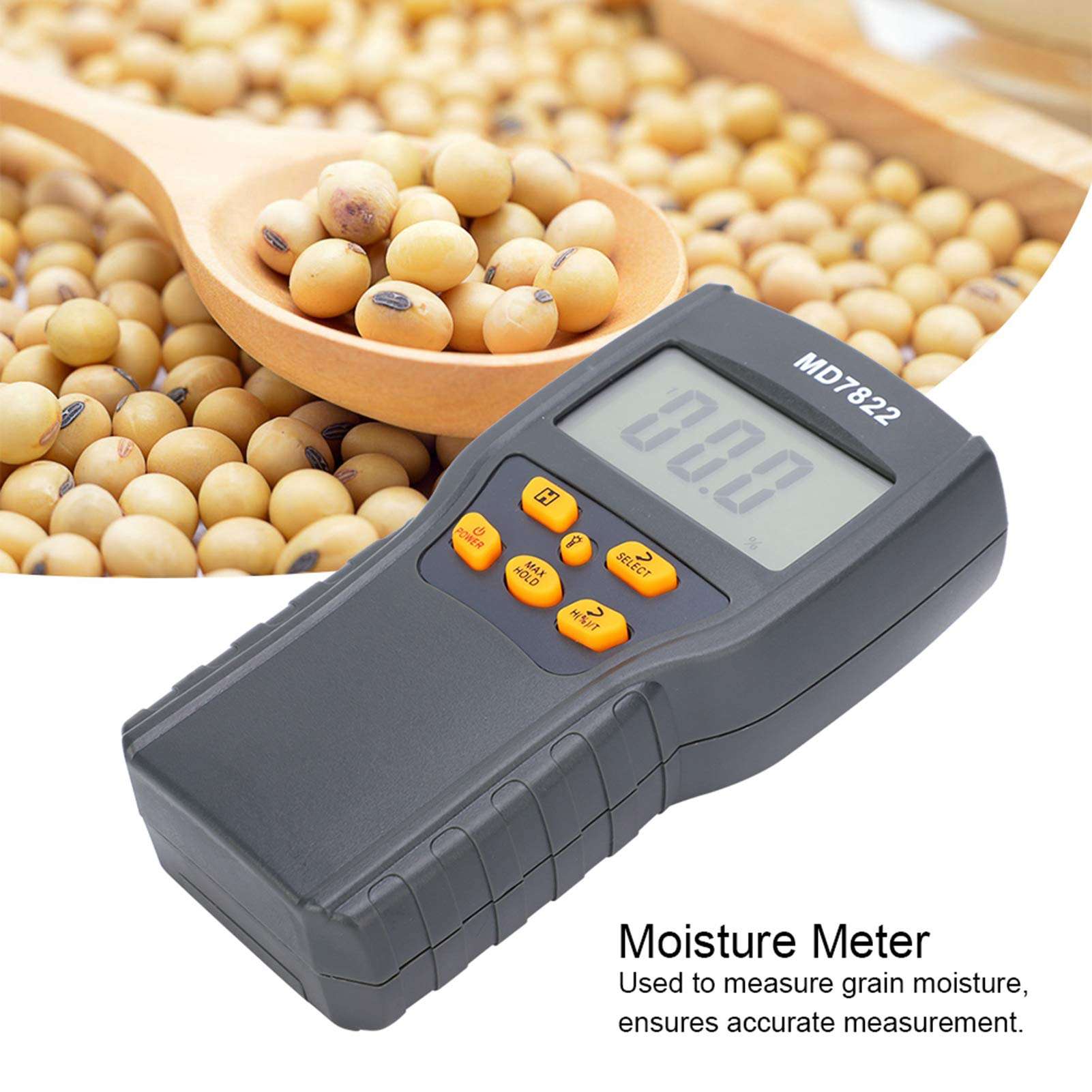Portable Grain Moisture Meter Moisture Tester Digital Display Precise Humidity Tester Digital Flour Moisture Meter for Rice Soybean 2