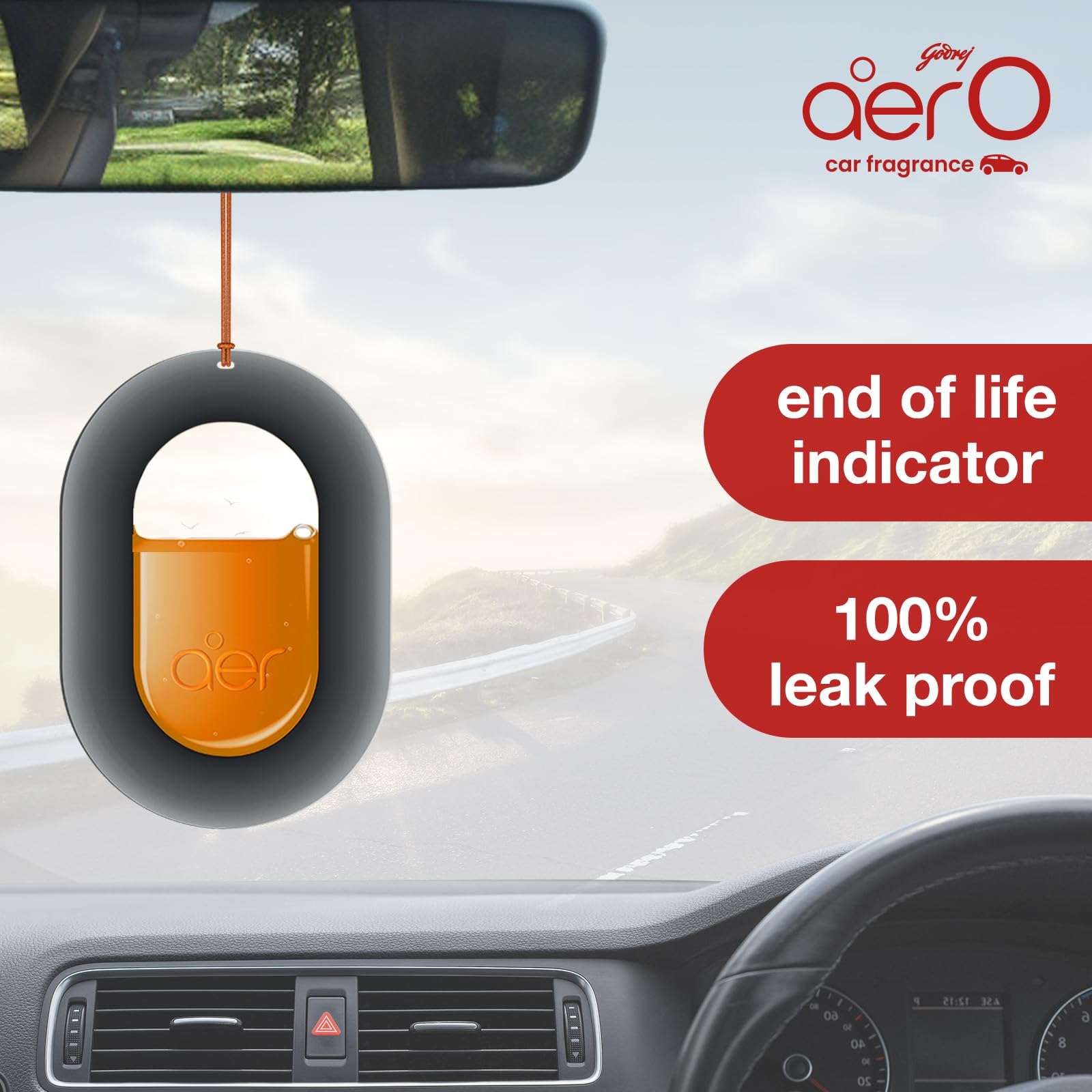 Godrej aer O Hanging Car Air Freshener Gel | Car Accessories | Musk After Smoke (7.5G) 5