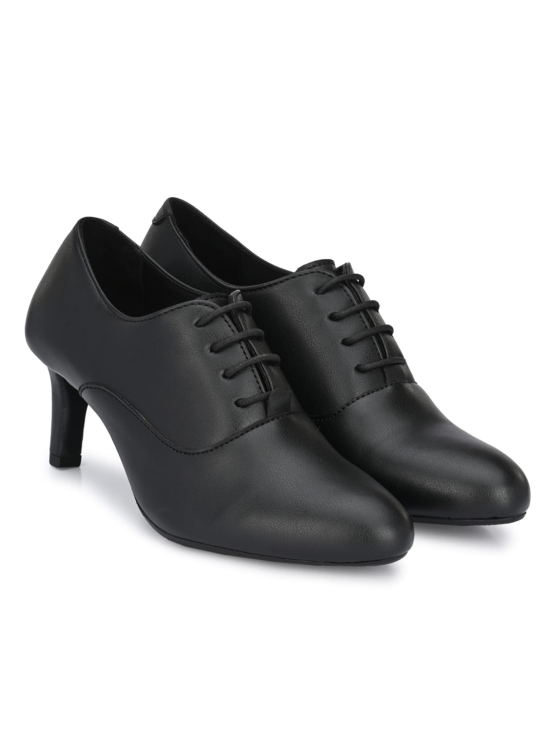 Delize Womens Black Derby Shoes 1