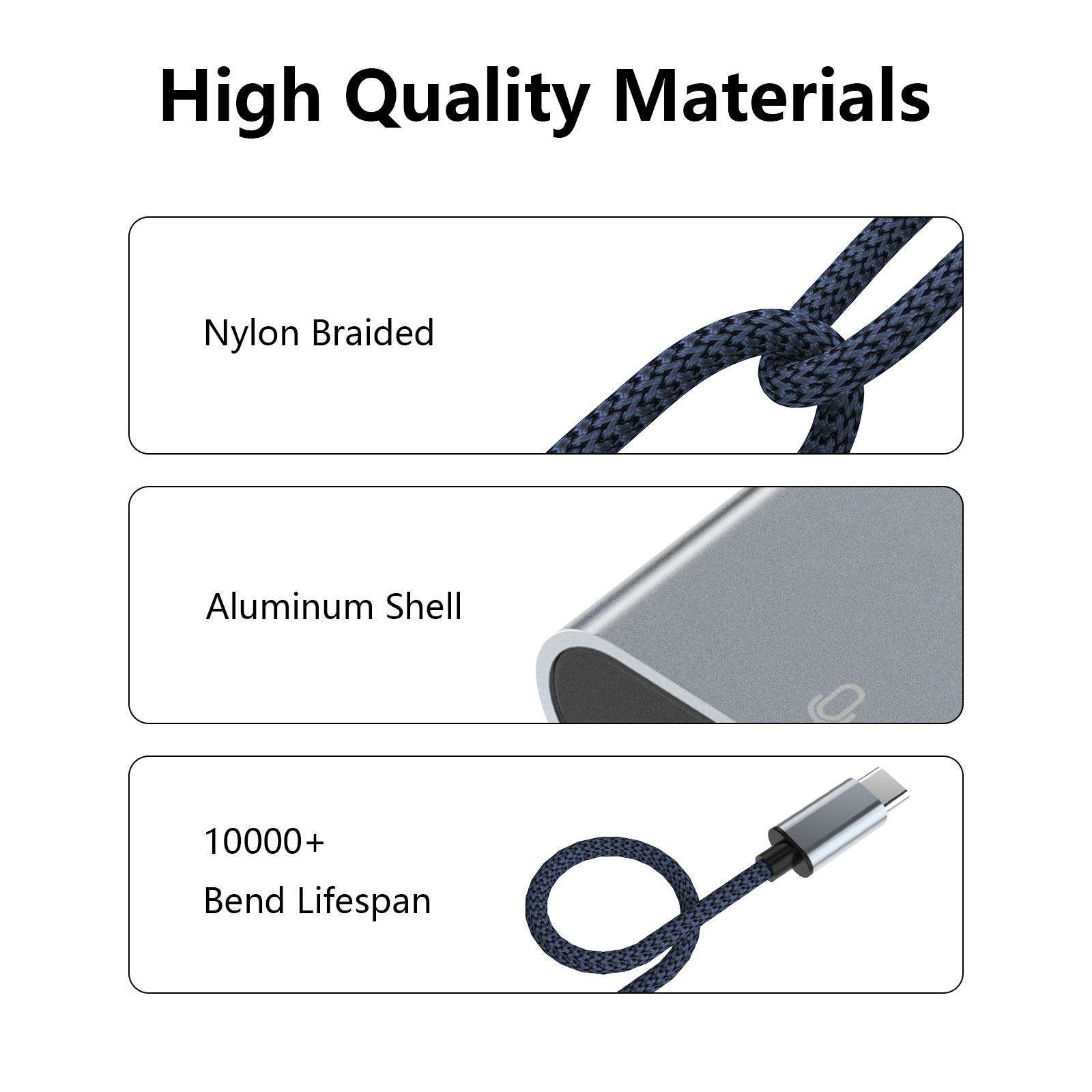 TITACUTE USB C Headphone Adapter for Galaxy Z Flip 3 Fold Type C Splitter Earphone Audio Earbud Aux PD Fast Charging Charger Converter 4