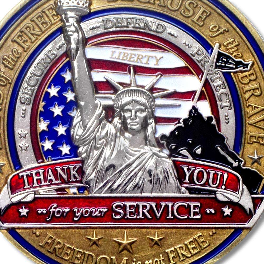 Armor Coin & Emblem - Military Appreciation Challenge Coin with Deluxe Display Tin Box and Bonus polishing Cloth 6