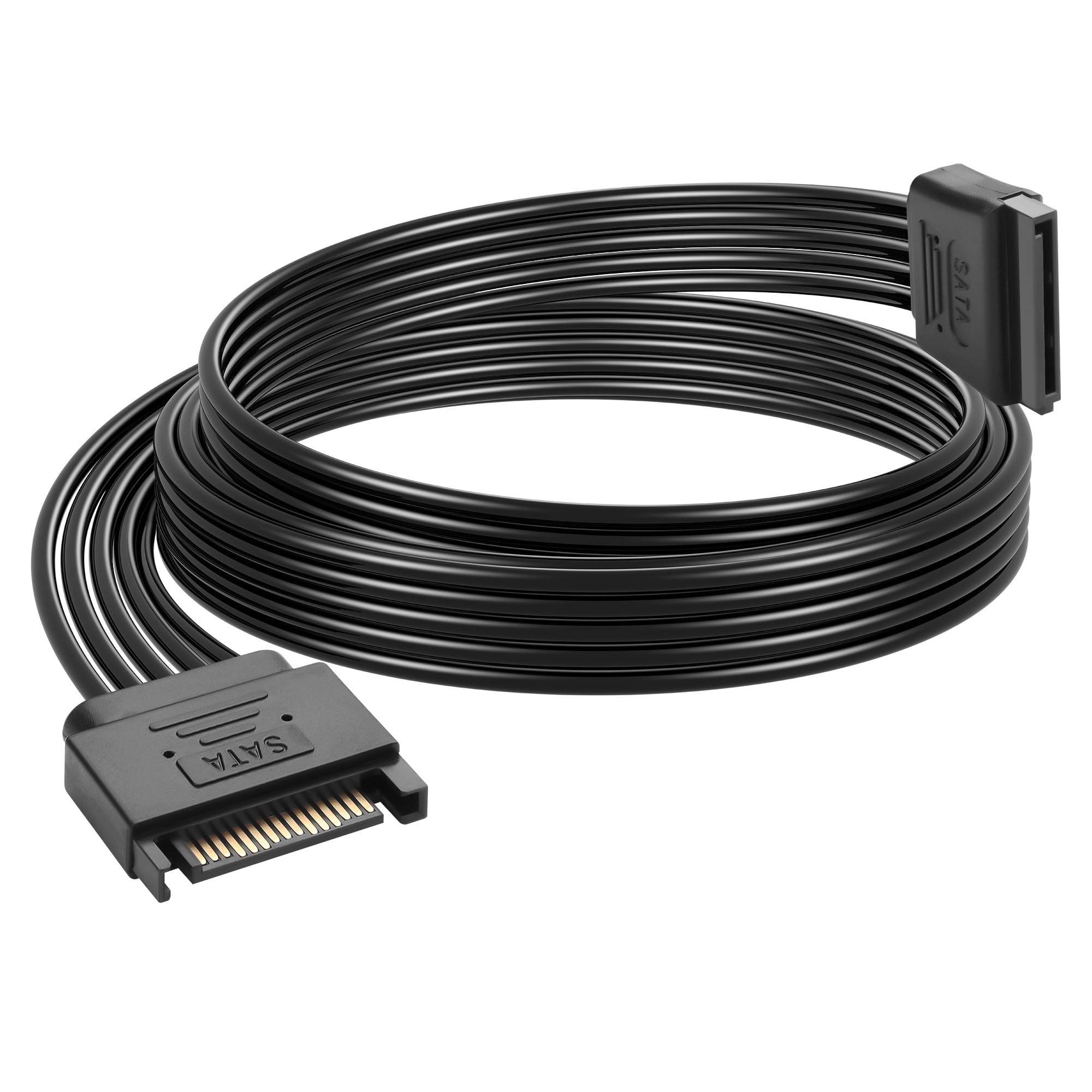 GINTOOYUN SATA Hard Drive Power Cord SATA 15 Pin Male to Female Power Extension Cable for HDD Hard Drive(39.76 Inch) (101CM/39.7IN)