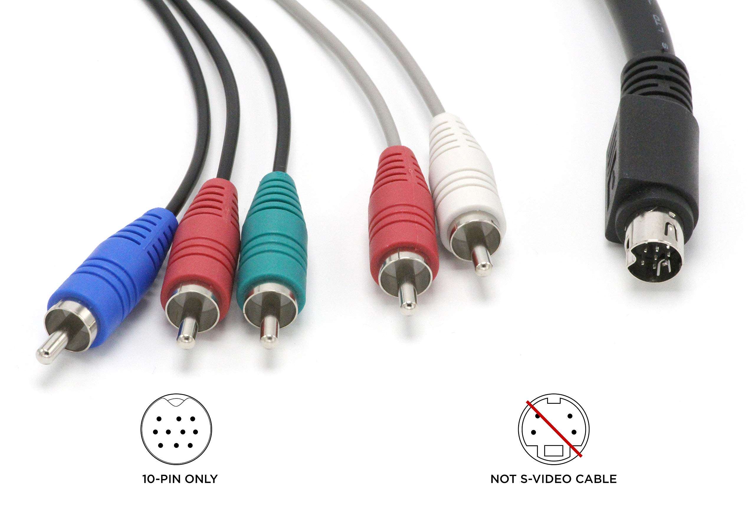 THE CIMPLE CO 10 Pin Audio and Video DIN Cable - NOT S-Video Cable - RGB Component and Composite - Compatible with DIRECTV AT&T: H25, C31, C41, C41-W, C51, C61, C61-K 4