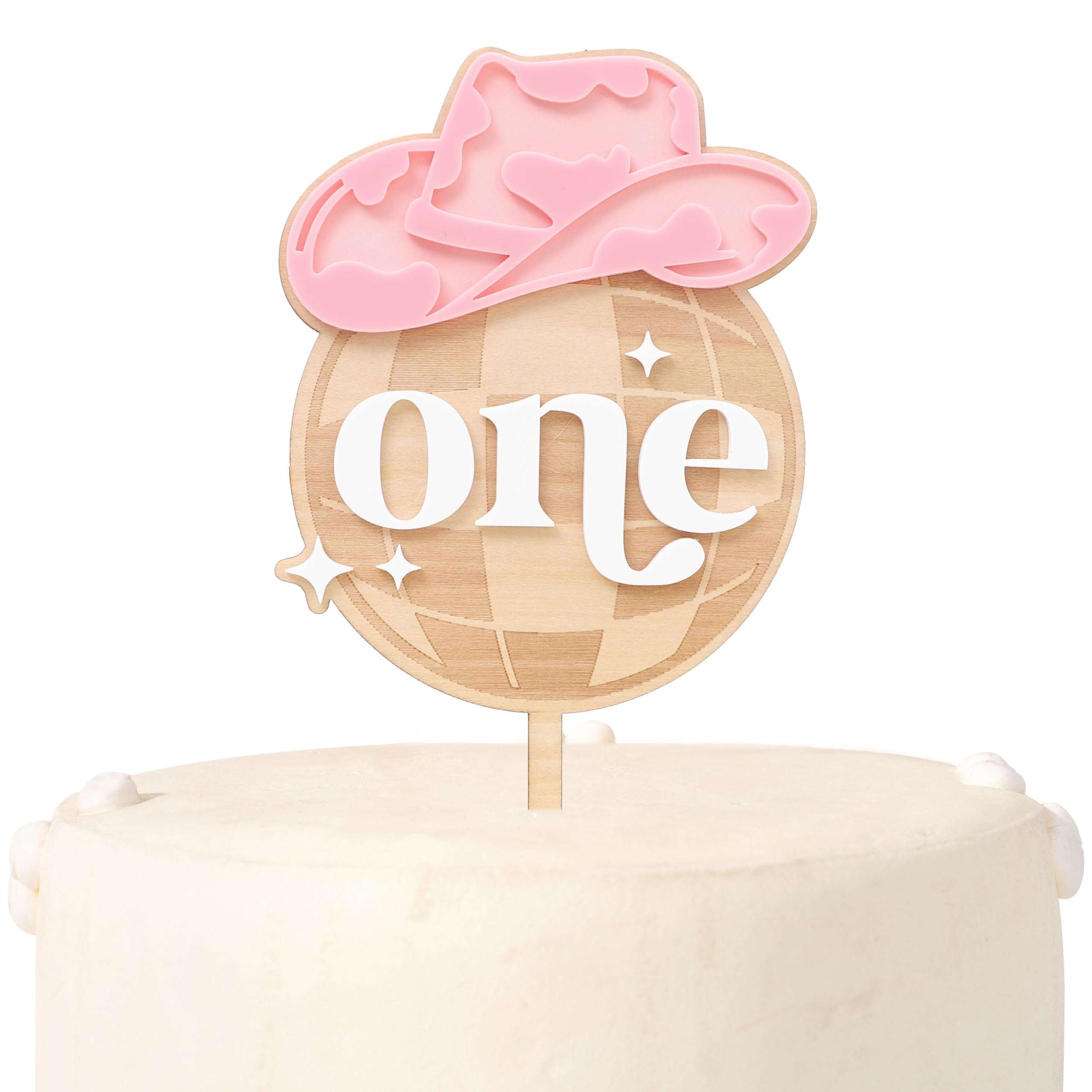 Disco Cowgirl 1st Birthday Cake Topper - Rodeo Girl Birthday Decor, Cowgirl First Birthday Decorations, Girls My First Rodeo One Cake Topper 1