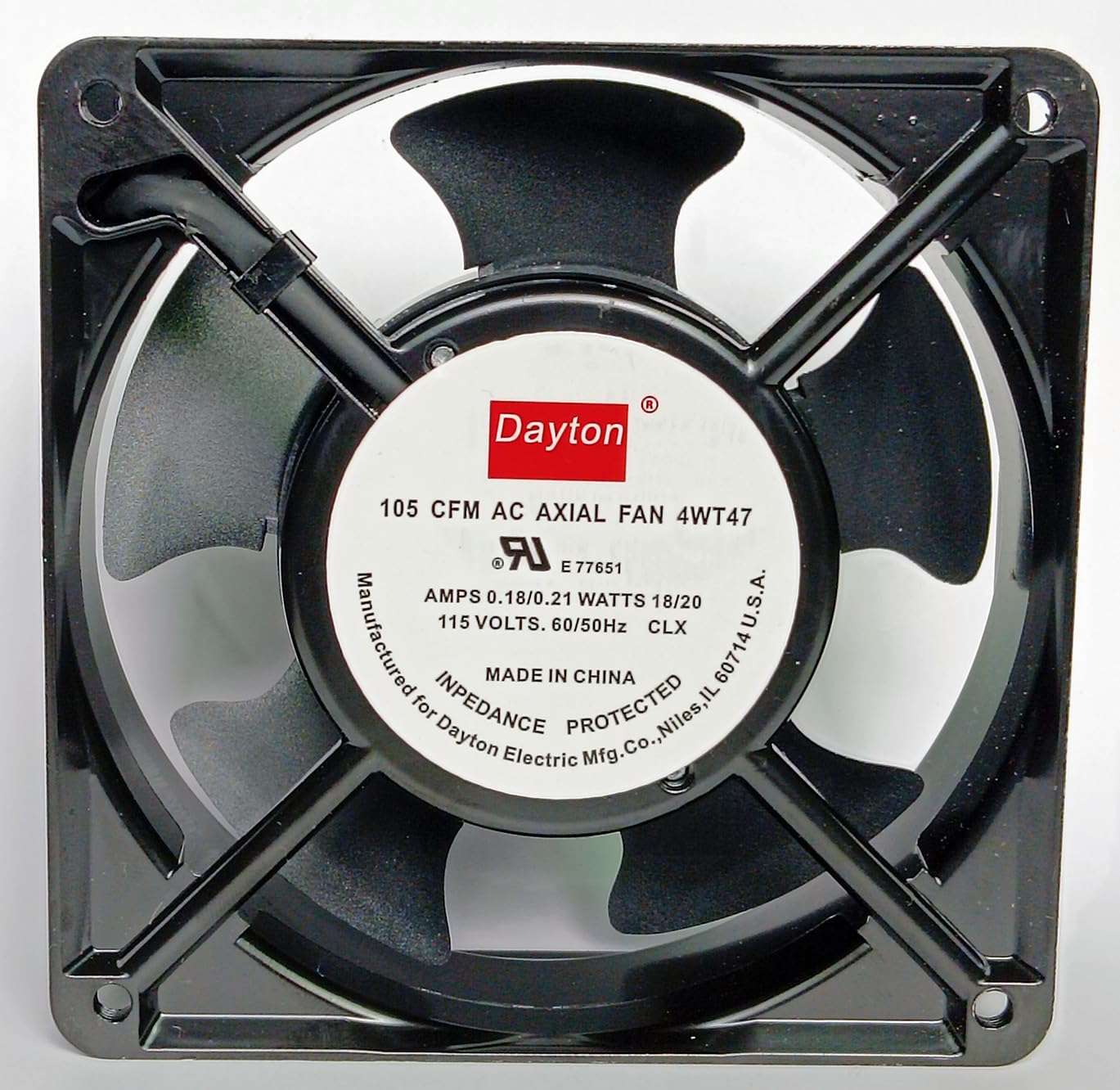New 4WT47 AXIAL 115V-AC 105CFM 4-11/16in D506793 Cooling Fan 1