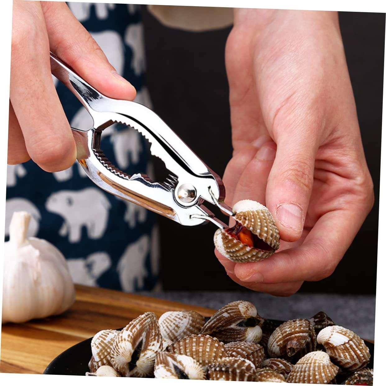 Zerodeko High Hardness Zinc Alloy Clam Opener Seafood Cracker Kitchen Gadget Oyster Shellfish Remover 5
