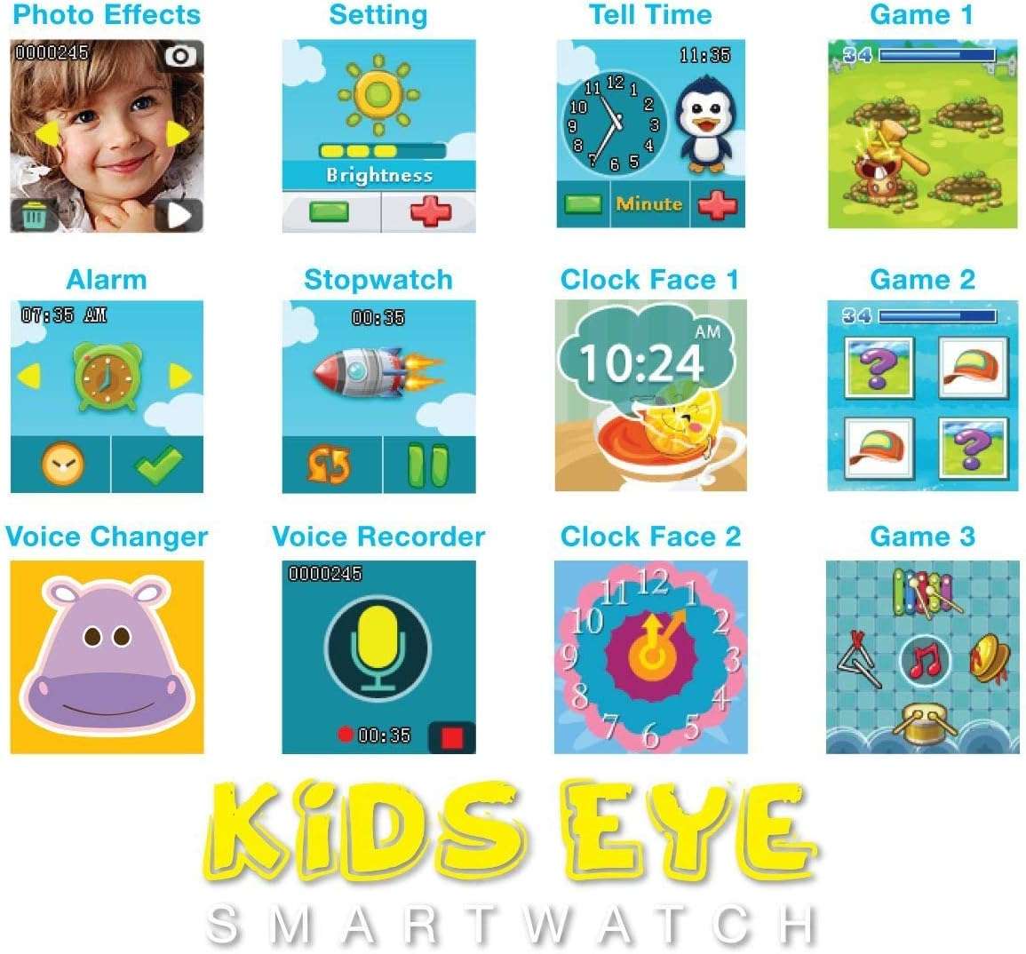 iCore Smart Watch for Kids | Gizmo Watch with Learning Games Gifts for 7 Year Old Girls | Touch Screen Gizmo Watch Selfie-Camera Video Watches Age for Girls Ages 5-7 Best Birthday Gifts (Red) 4