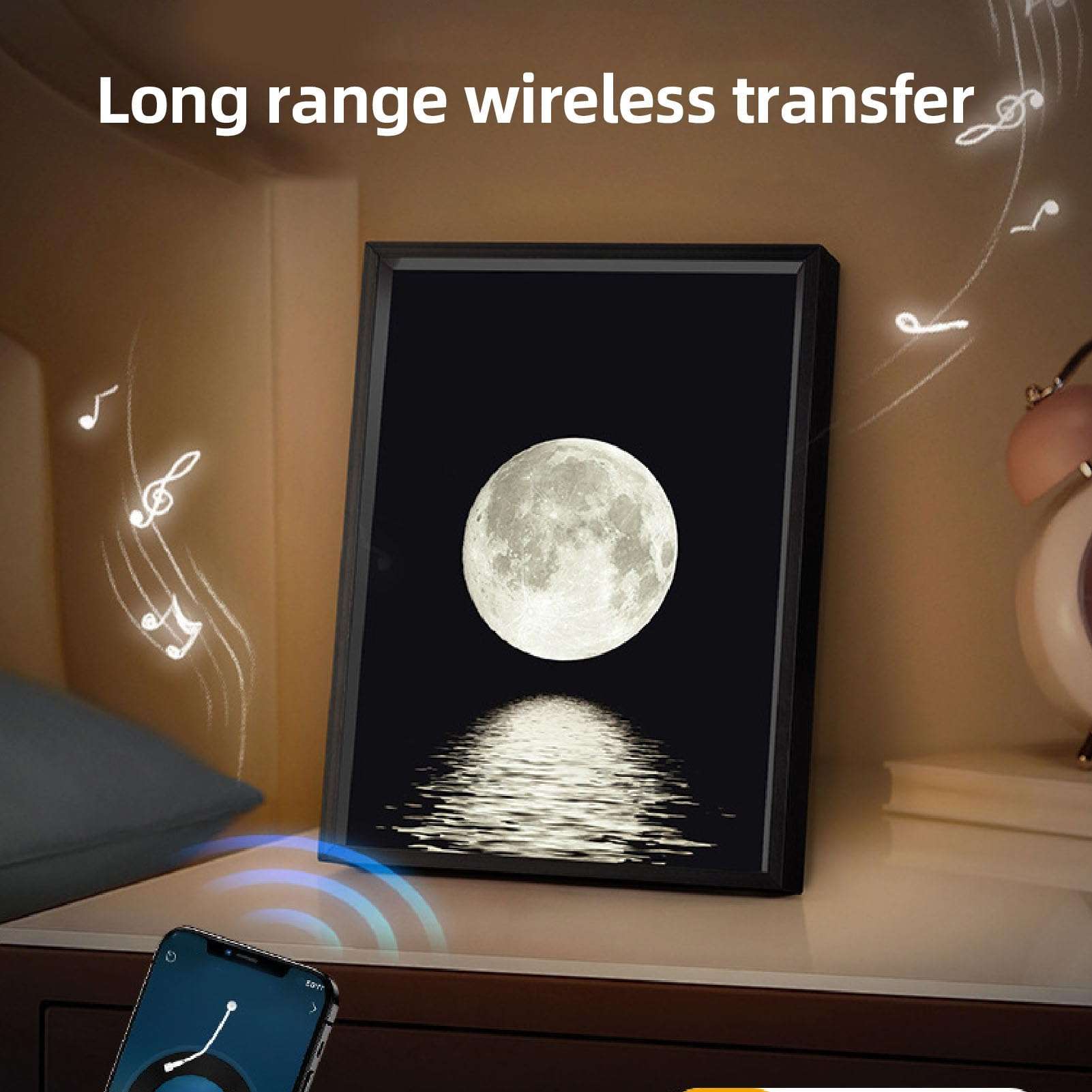 Night Light Moon BT Speaker 2 in 1 for Bedroom, 3Wx2 Clear Sound, Decorative Speaker, USB Powered, Romantic, with Soft Starlight Illumination, Ideal for Birthday 4
