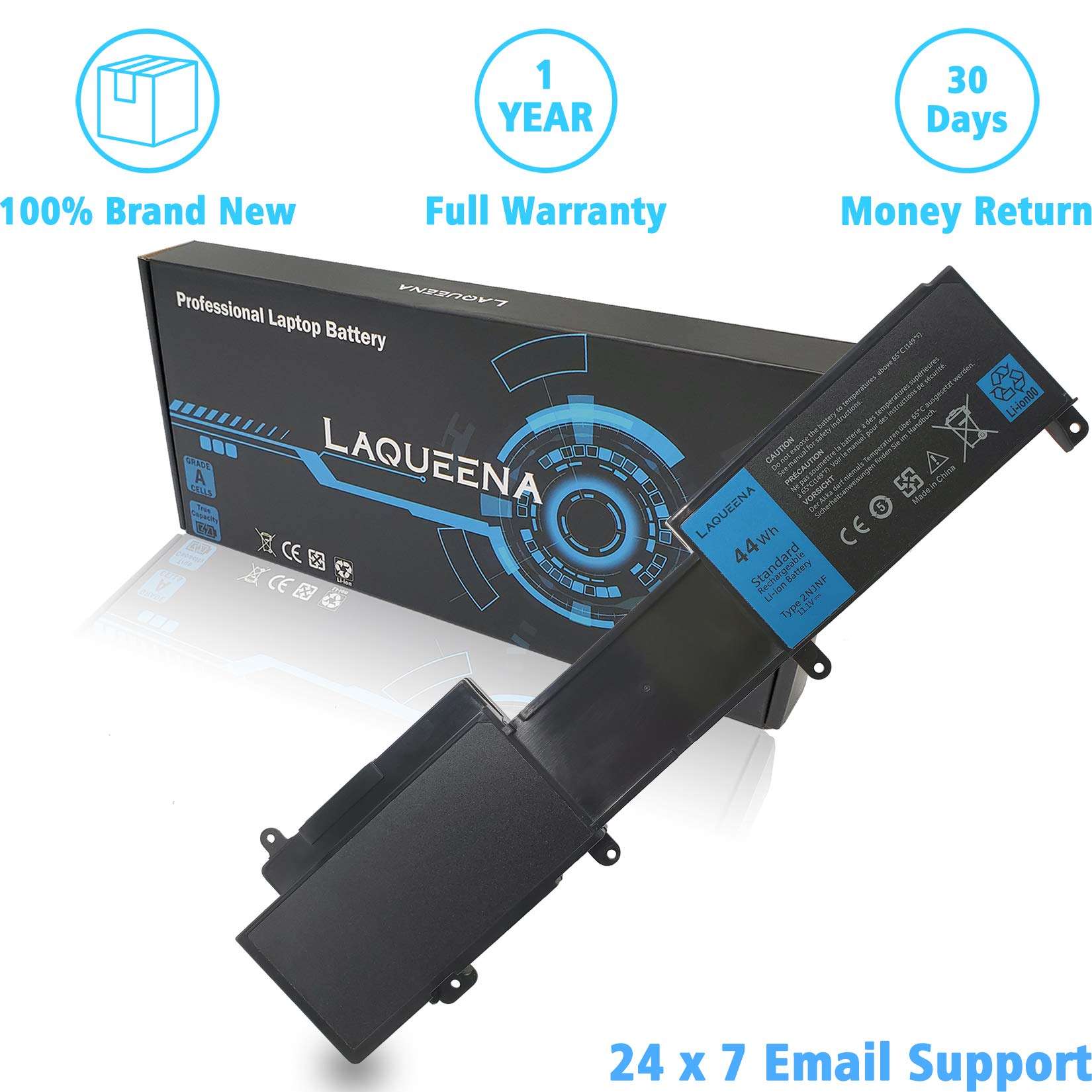 LAQUEENA 2NJNF Laptop Battery Compatible with Dell Inspiron 14z-5423 15z-5523 Ultrabook Series 8JVDG TPMCF T41M0 11.1V 44WH/3700MAH 6-Cell 5