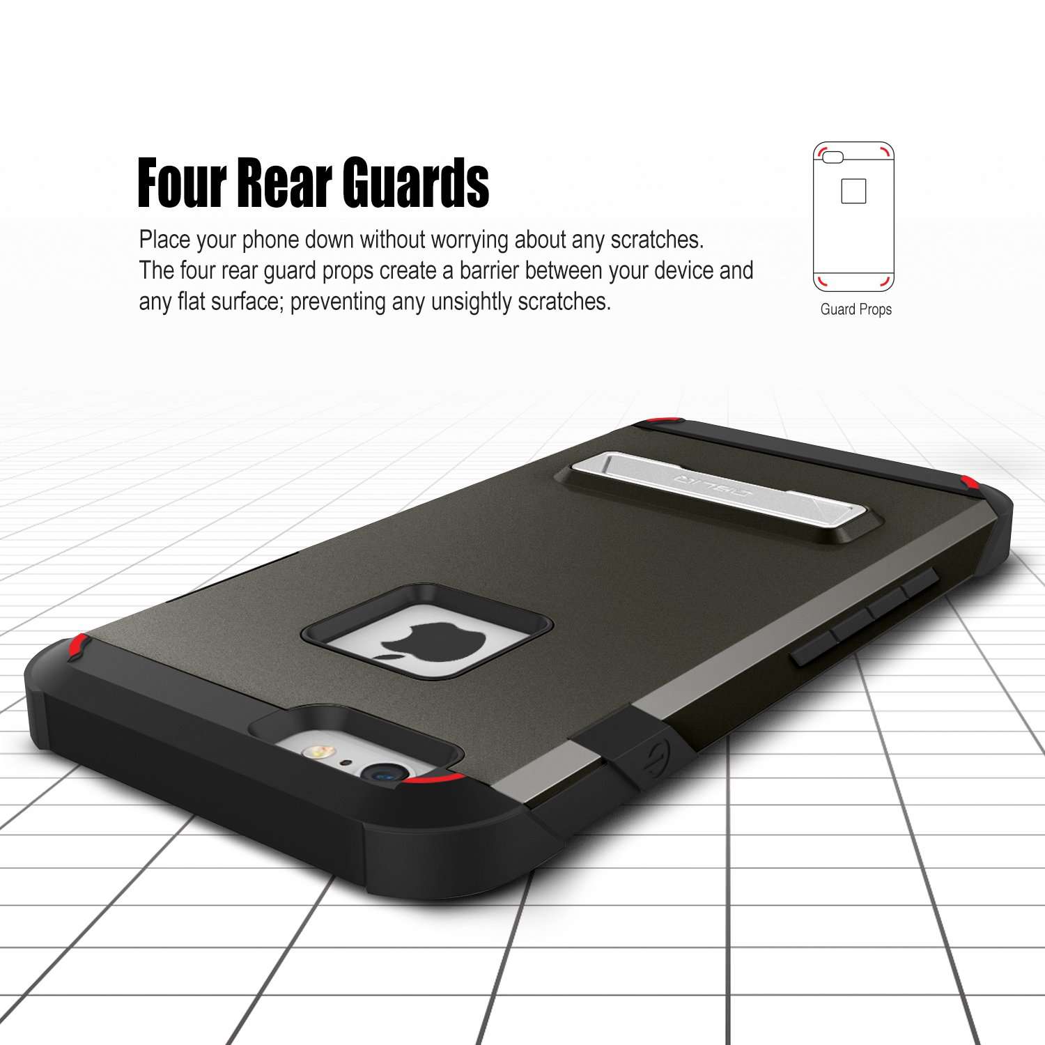 iPhone 6S Plus Case, OBLIQ [Skyline Advance][Space Gray] with Metal Kickstand Dual Layered Metallic Heavy Duty Hard Protection Hybrid High Quality Case for iPhone 6S Plus (2015) & iPhone 6 Plus (2014) 3