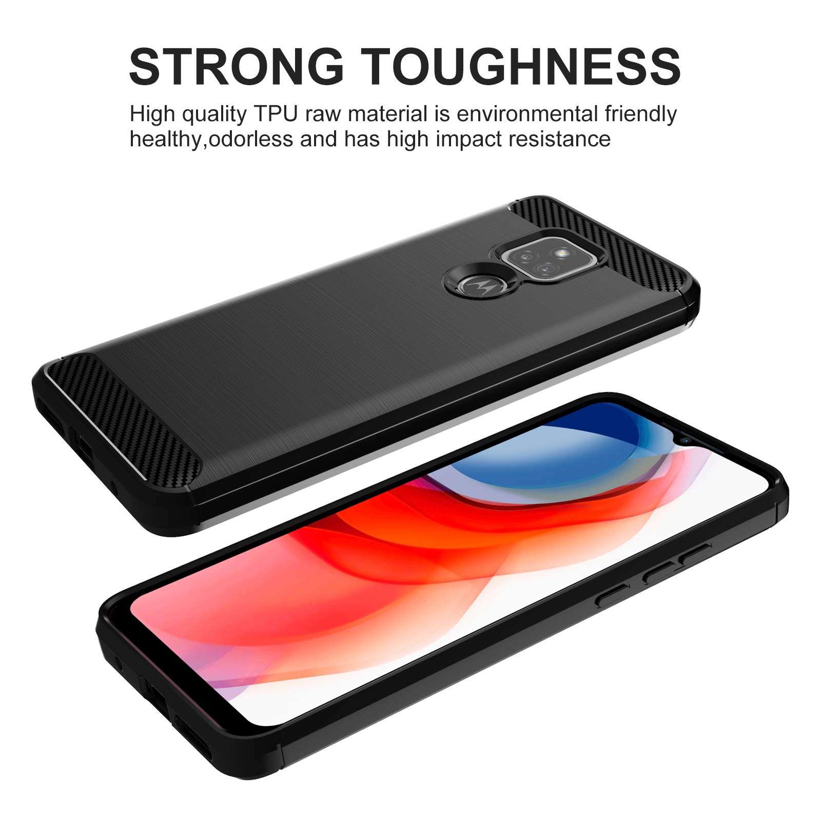 Anmula for Moto G Play 2021 Case, Slim Fit Design with Shock-Absorption Flexible TPU Protective Phone Case for Motorola G Play 2021-Black 2