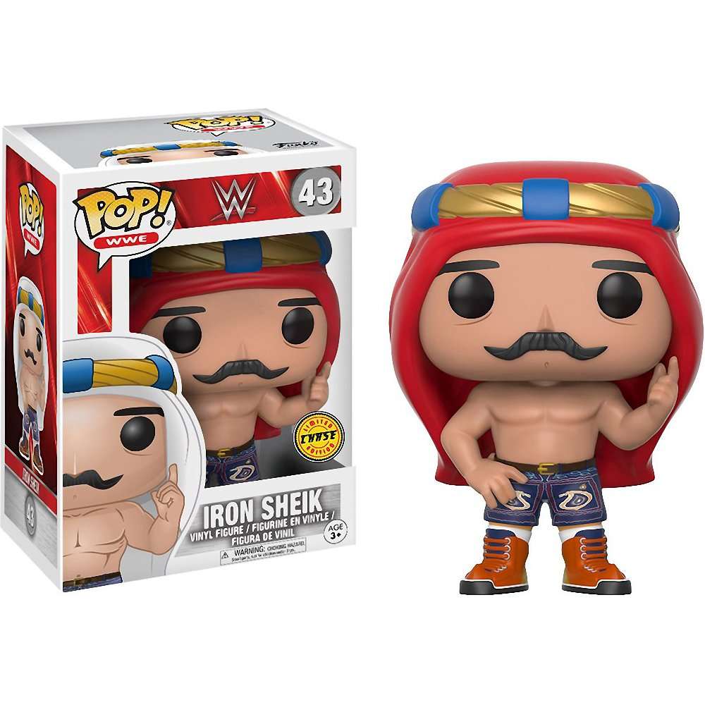 Funko Iron Sheik (Chase Edition): WWE x POP! WWE Vinyl Figure & 1 POP! Compatible PET Plastic Graphical Protector Bundle [#043 / 14256 - B] 1