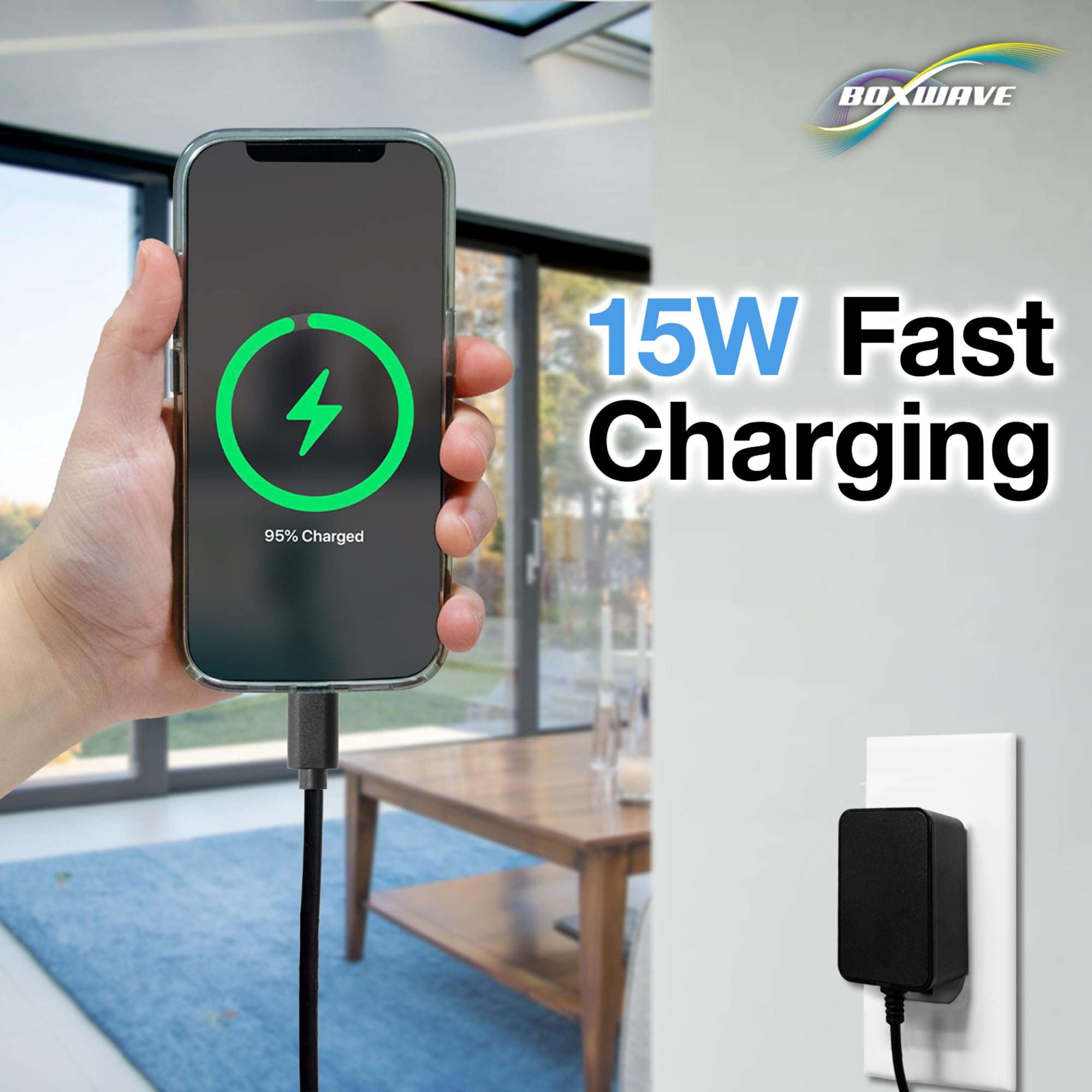 BoxWave Charger Compatible With Voice Caddie Swing Caddie SC300 - Wall Charger Direct (15W), Rapid Charge your device with built-in 3ft Cable 6