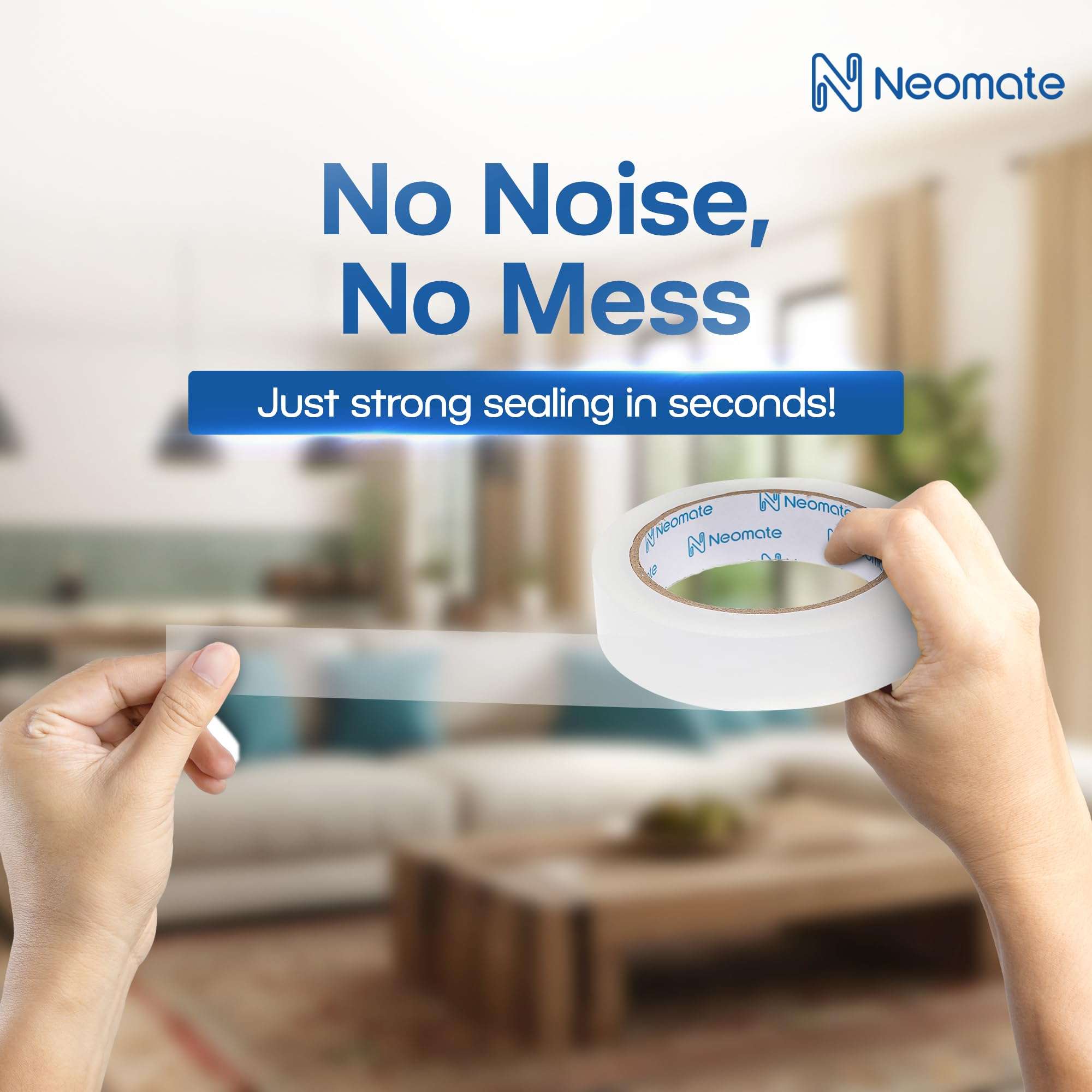 Neomate Low Noise Cello Tape | 1 Inch (24mm x 65m), Transparent | Set of 3 | Multipurpose Adhesive Tape for Office, Home, and Craft Projects 6