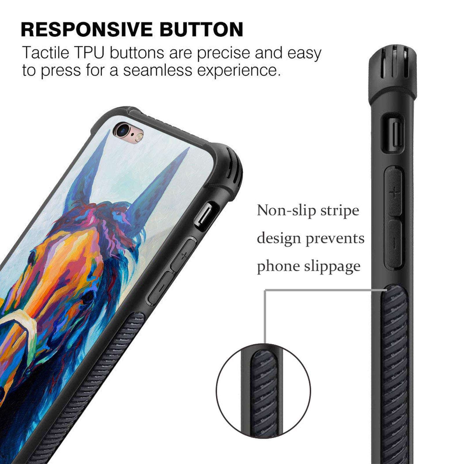 iPhone 6S Case,Colorful Horse iPhone 6 Cases for Girls Boys,Fashion Graphic Design Shockproof Anti-Scratch Drop Protection Case for Apple iPhone 6/6S 6