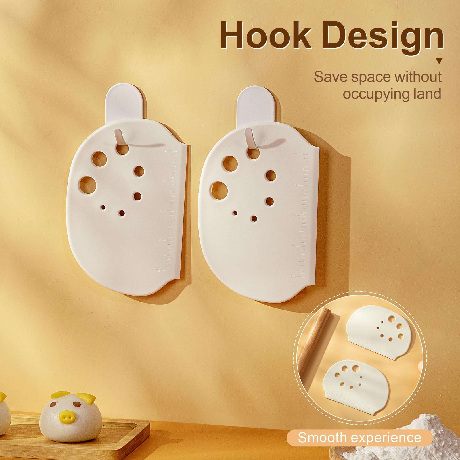 AILUROPODA 2 Pack Dough Cutter, plastic scraper with stainless steel core blade knife cake scraper plastic spatula cutting scraper Tools for Baking Bread, Cake, Pizza, Cookies, Cupcake 6