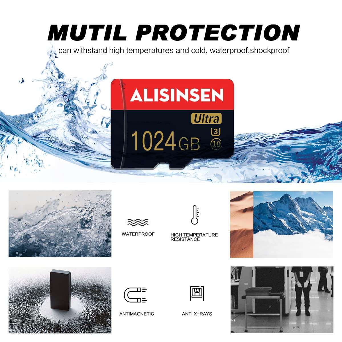 Memory Card 1TB Micro SD Card 1TB Class 10 SD Card High Speed Flash Memory Card/TF Card 1TB with Adapter for Camera,Phone,Computer 3