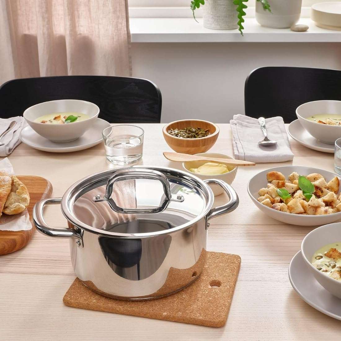 IKEA Cooking Set: Pot with lid 8l, Stainless Steel & 2-Pack Heat Pot Stand, Cork, 23x17 cm 4
