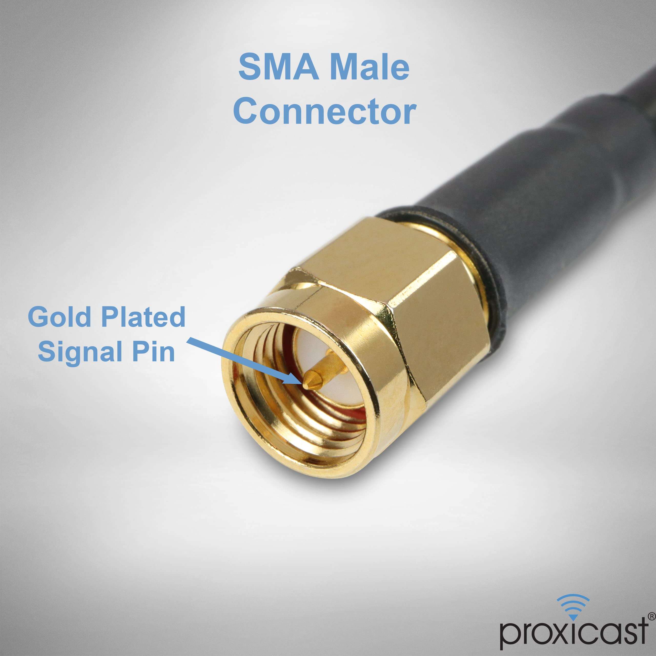 Proxicast 25 ft SMA Male to N Male Premium 240 Series Low-Loss Coax Cable (50 Ohm) for 4G LTE, 5G Modems/Routers, Ham, ADS-B, GPS to Antenna or Surge Arrester Use (Not for TV or WiFi) (ANT-140-020-25) 2