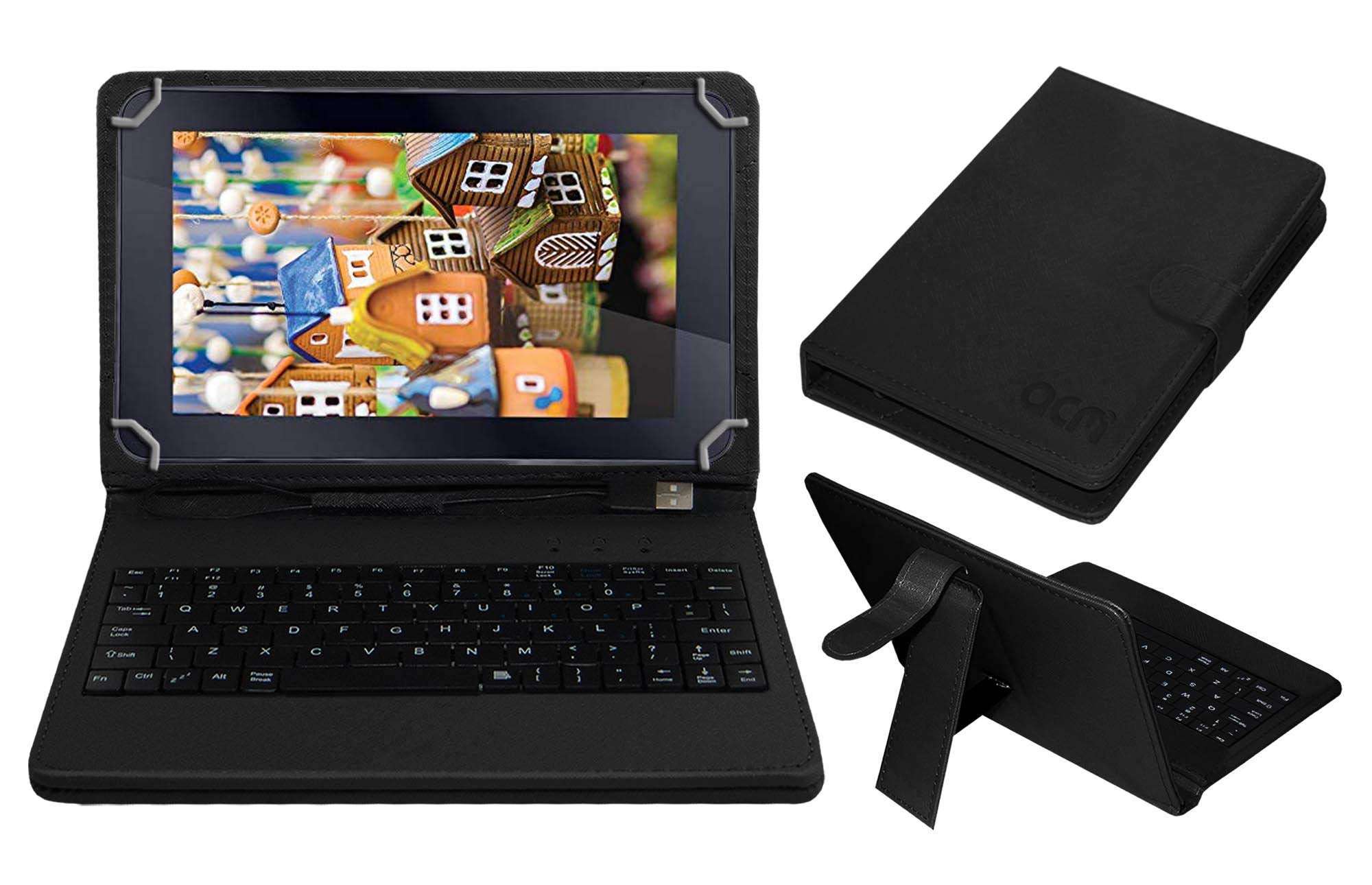 Acm USB Keyboard Case Compatible with Iball Slide Q400x Plus Tablet Cover Stand Study Gaming Direct Plug & Play - Black