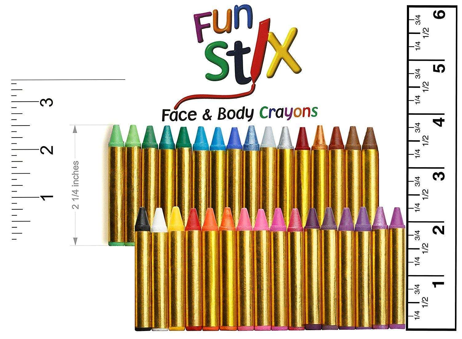 Dress Up America Face Paint Crayons -Safe Non-Toxic Face And Body Paint Made in Taiwan - Halloween Makeup Face Painting Kit for Kids & Adults (32 crayon set) 3