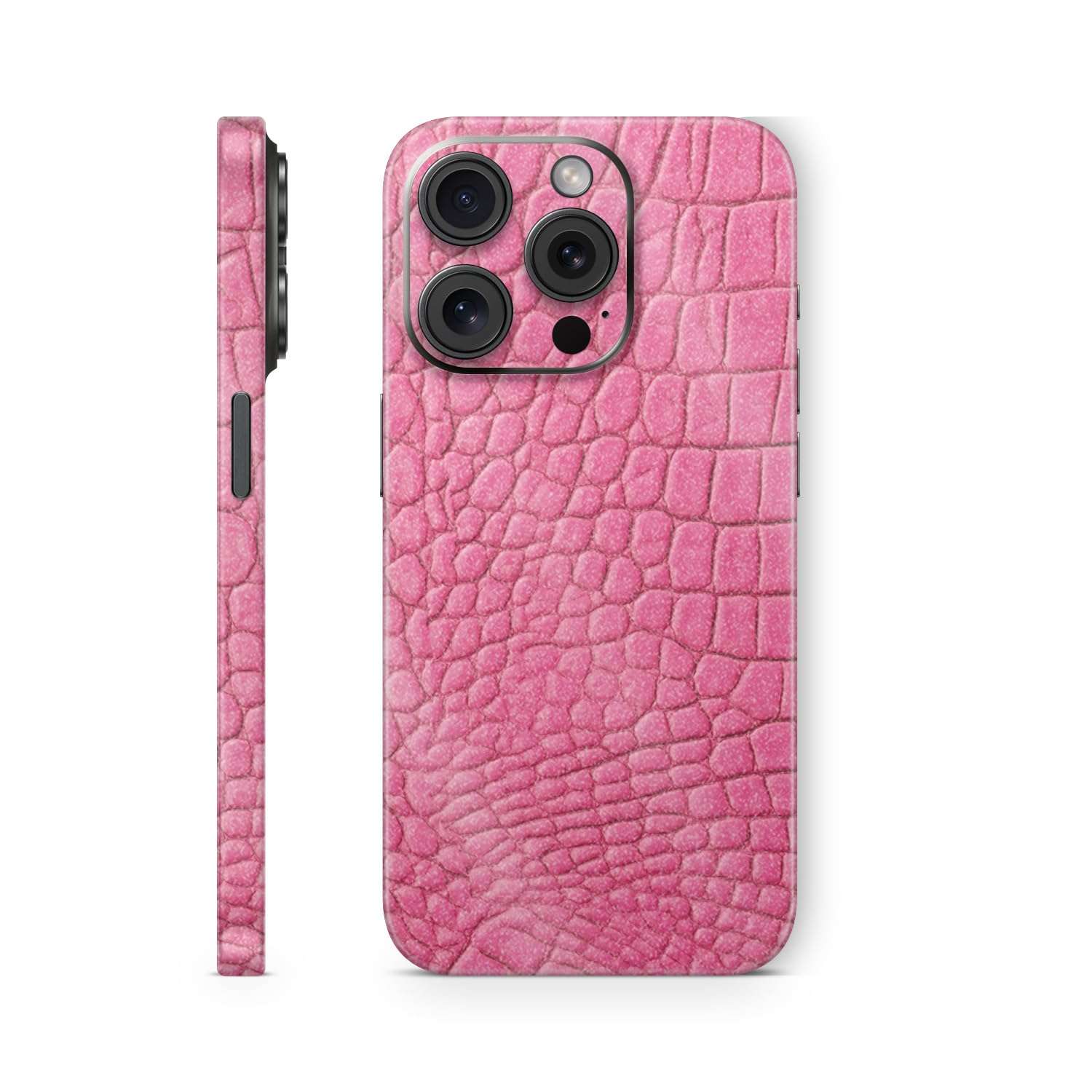 MightySkins Glossy Glitter Skin Compatible with Apple iPhone 15 Pro Full Wrap - Pink Gator Skin | Protective Durable High-Gloss Glitter Finish | Easy to Apply & Change Styles | Made in The USA 1