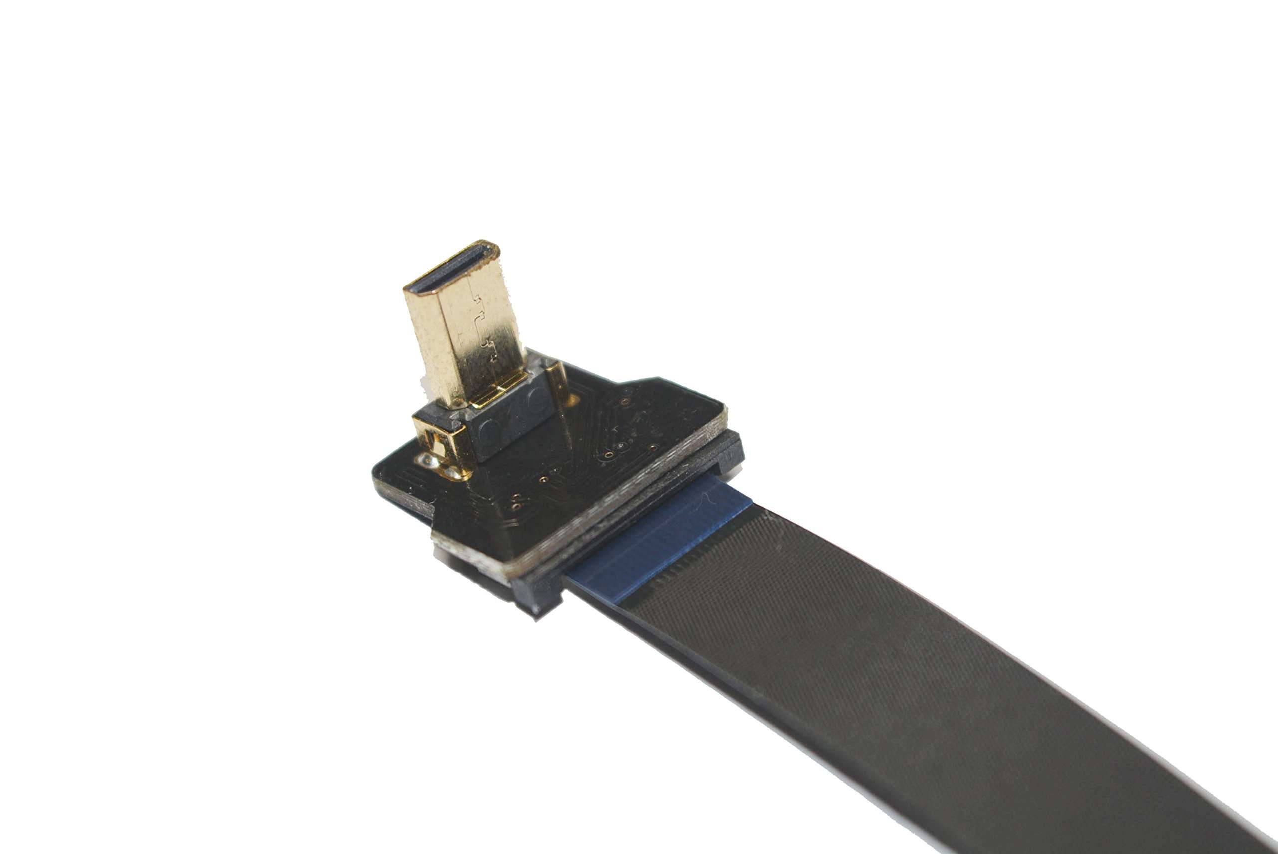 Permanent Flat Slim Thin Small HDMI FPV HDMI Cable Micro HDMI 90 Degree Angled Male to Micro HDMI Straight Male for brushless Gimbal handhold Gimbal dsrl FPV DJI Drone Black 30CM 5